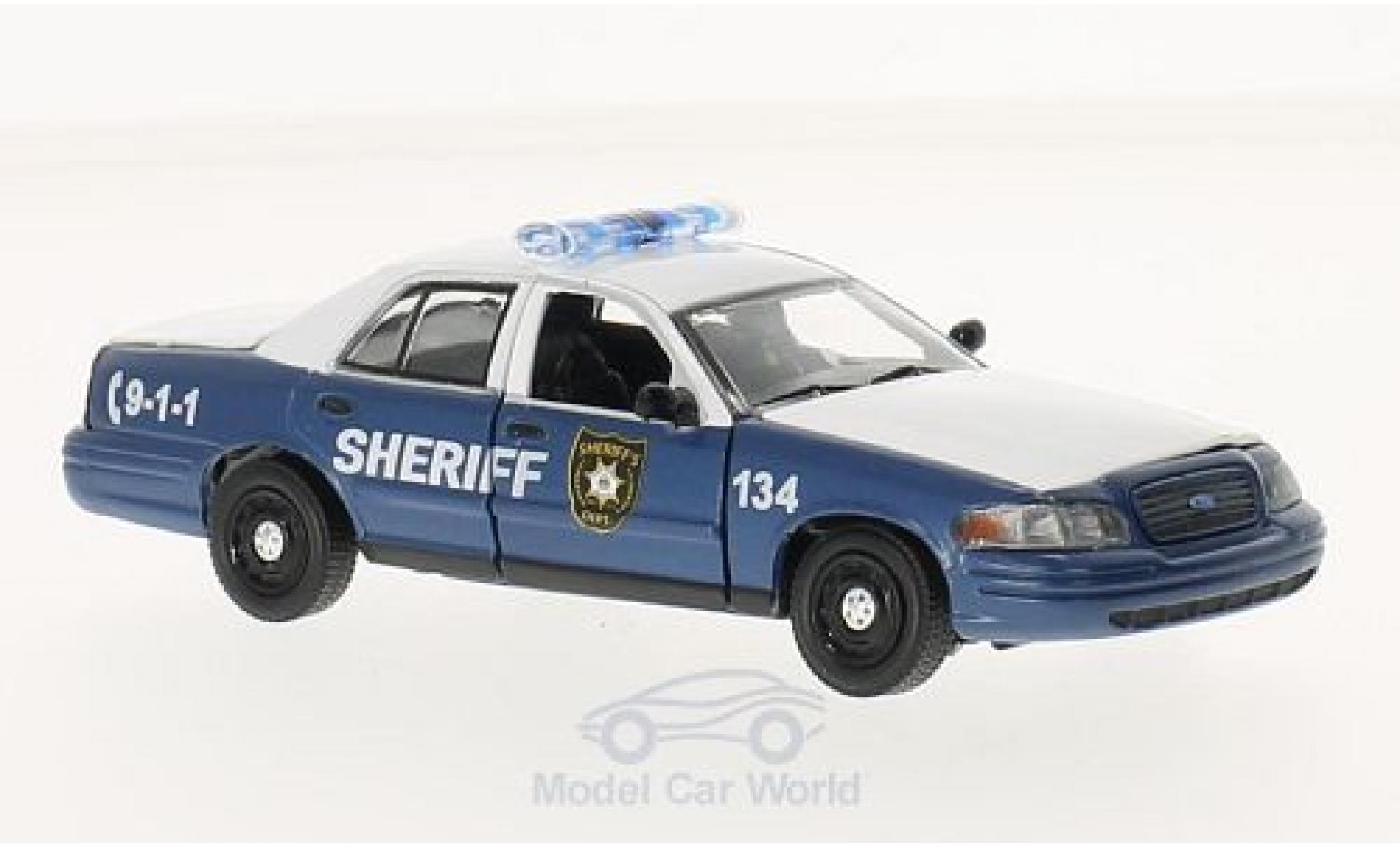 Ford Crown 1/43 Greenlight Victoria Police Interceptor blu/bianco The Walking Dead 2010 2001 modellino in miniatura