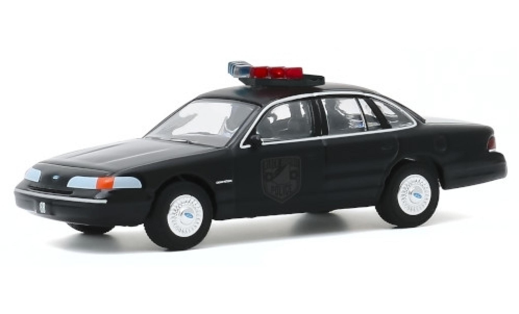 Ford Crown 1/64 Greenlight Victoria Police Interceptor nero/matt-nero Black Bandit Police 1992 modellino in miniatura