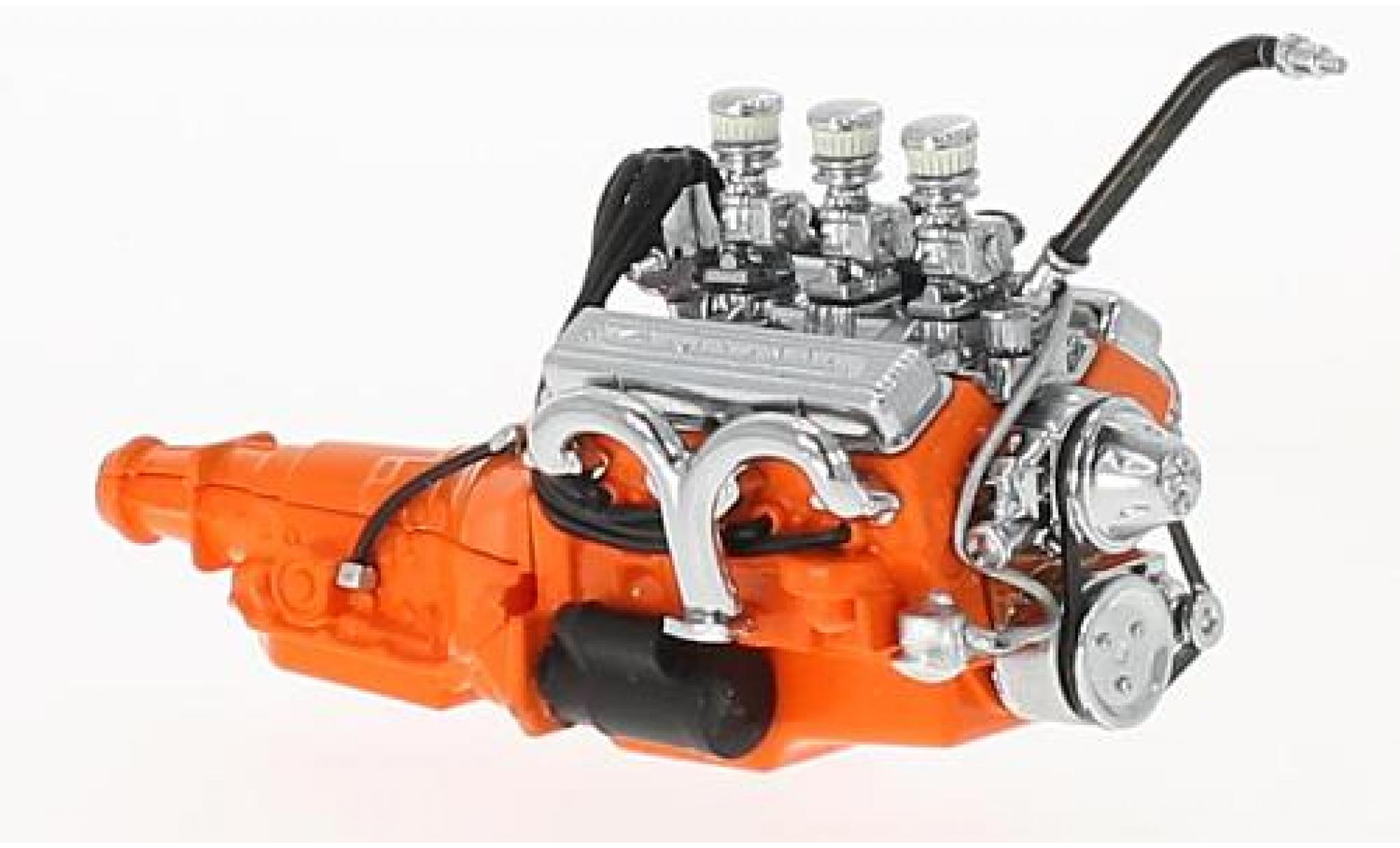 Ford Custom 1/18 Greenlight 327 orange 1932 Small Block moteur with Transmission modellino in miniatura