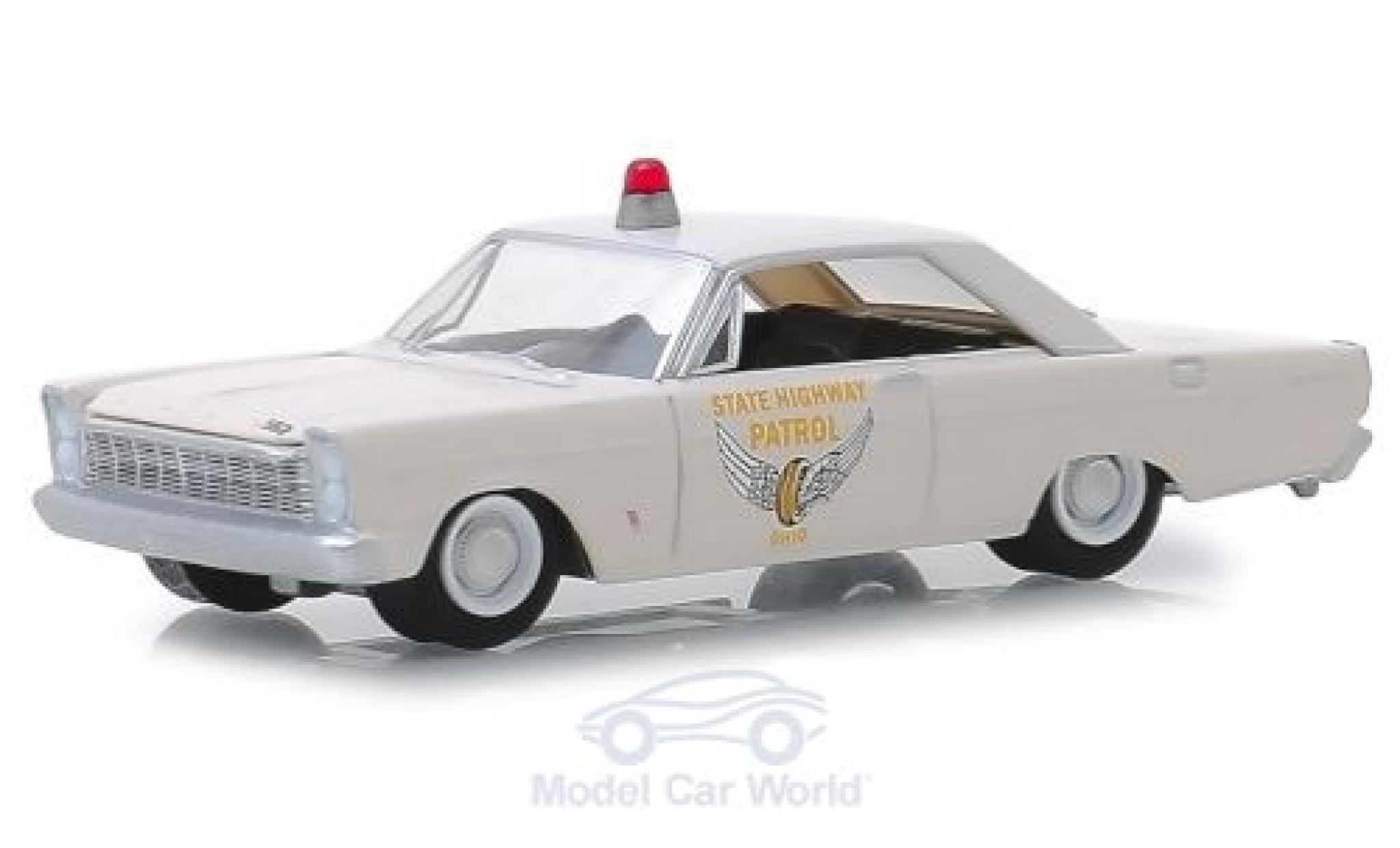 Ford Custom 1/64 Greenlight bianco Ohio State Highway Patrol 1965 modellino in miniatura
