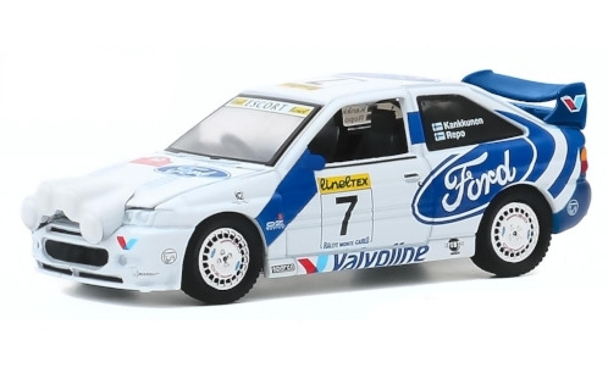 Ford Escort 1/64 Greenlight MkV WRC RHD No.7 Rally Monte Carlo 1996 J.Kankkunen/J.Repo modellino in miniatura