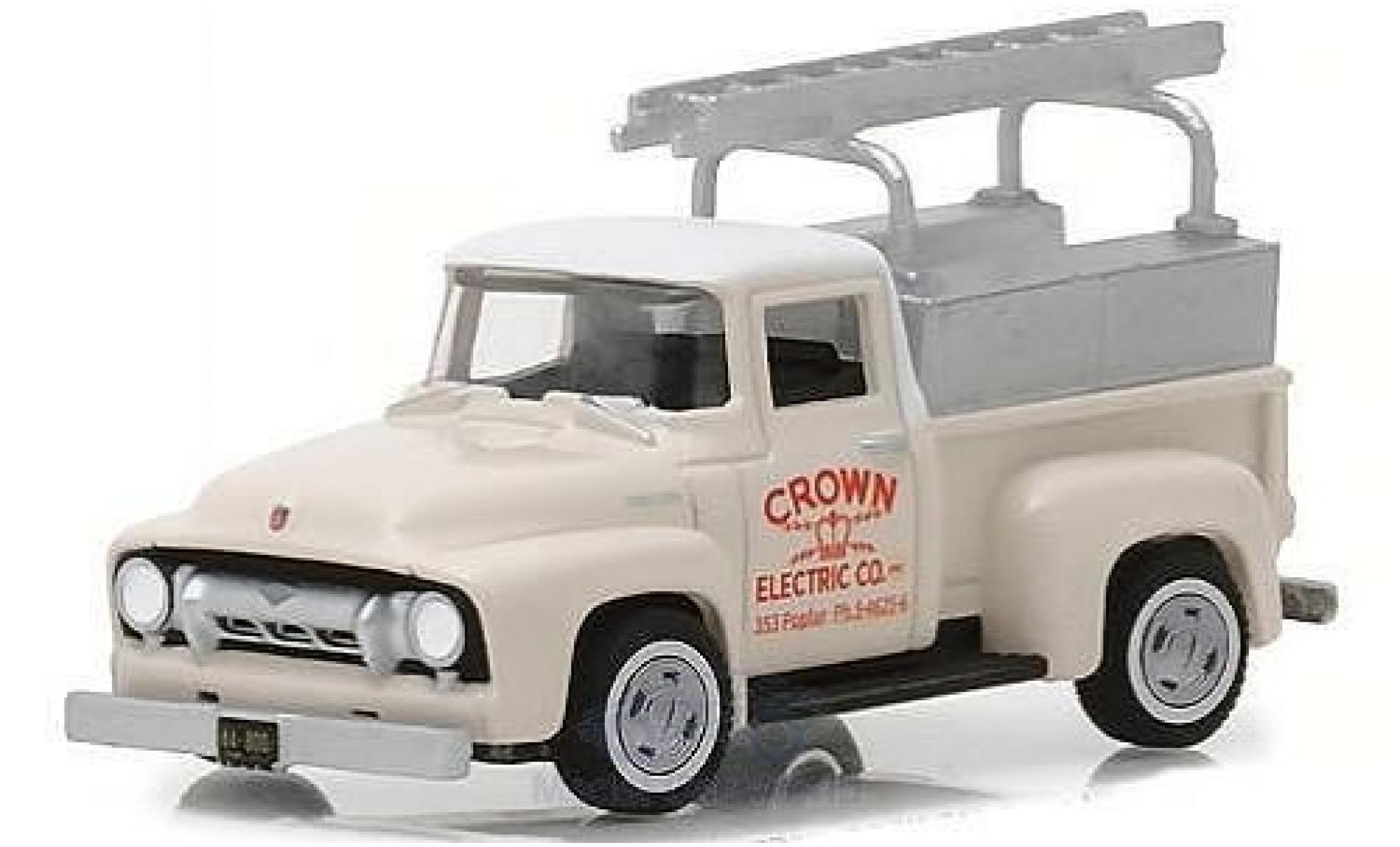 Ford F-1 1/64 Greenlight 00 beige Crown Eletric Co. 1954 mit Leiter modellino in miniatura