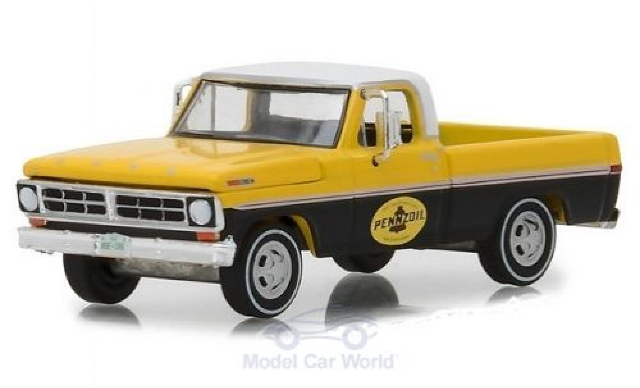 Ford F-1 1/64 Greenlight 00 giallo/nero Pennzoil 1972 modellino in miniatura
