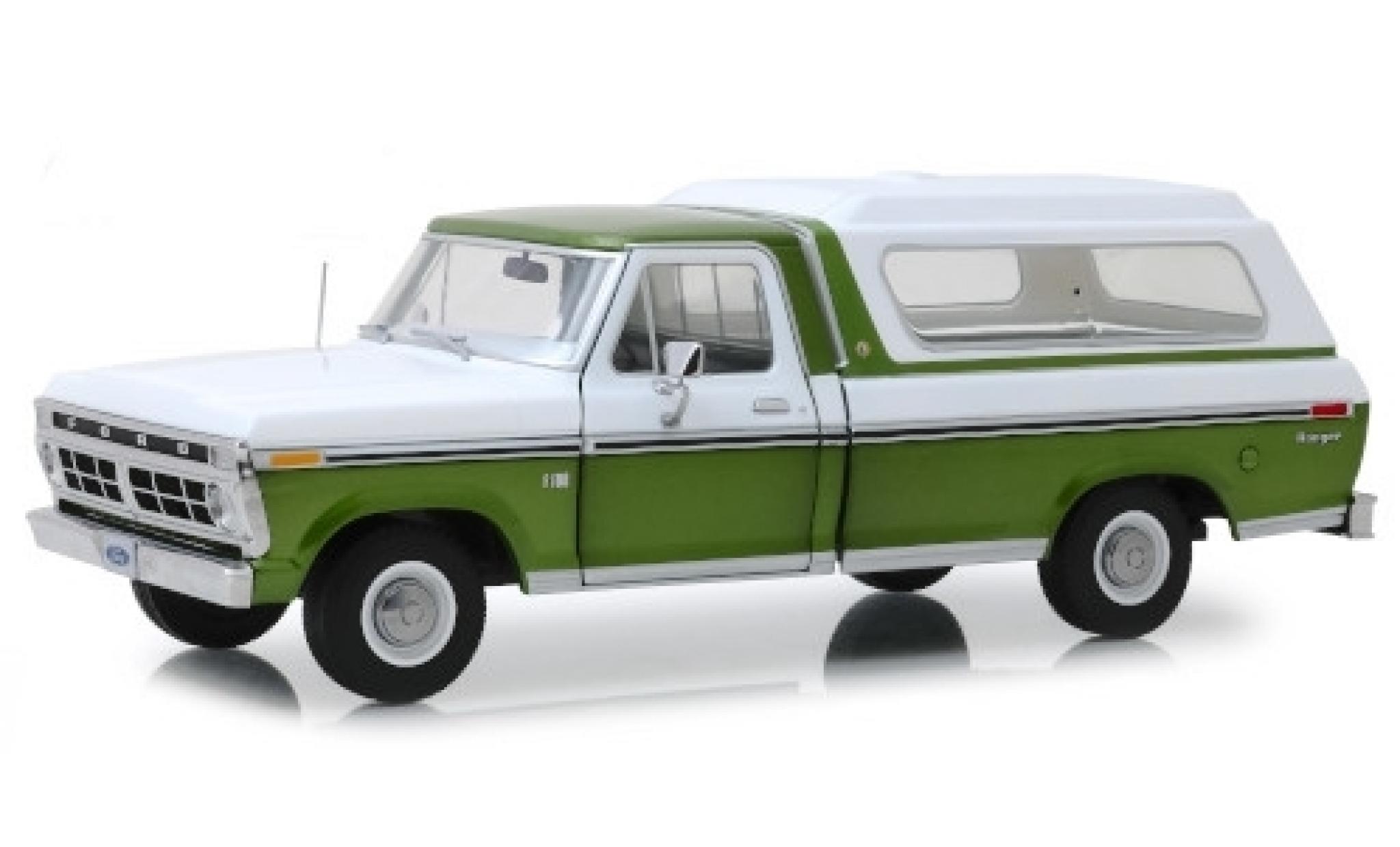 Ford F-1 1/18 Greenlight 00 metallico verde/bianco 1976 avec détachable Ladeabdeckung modellino in miniatura