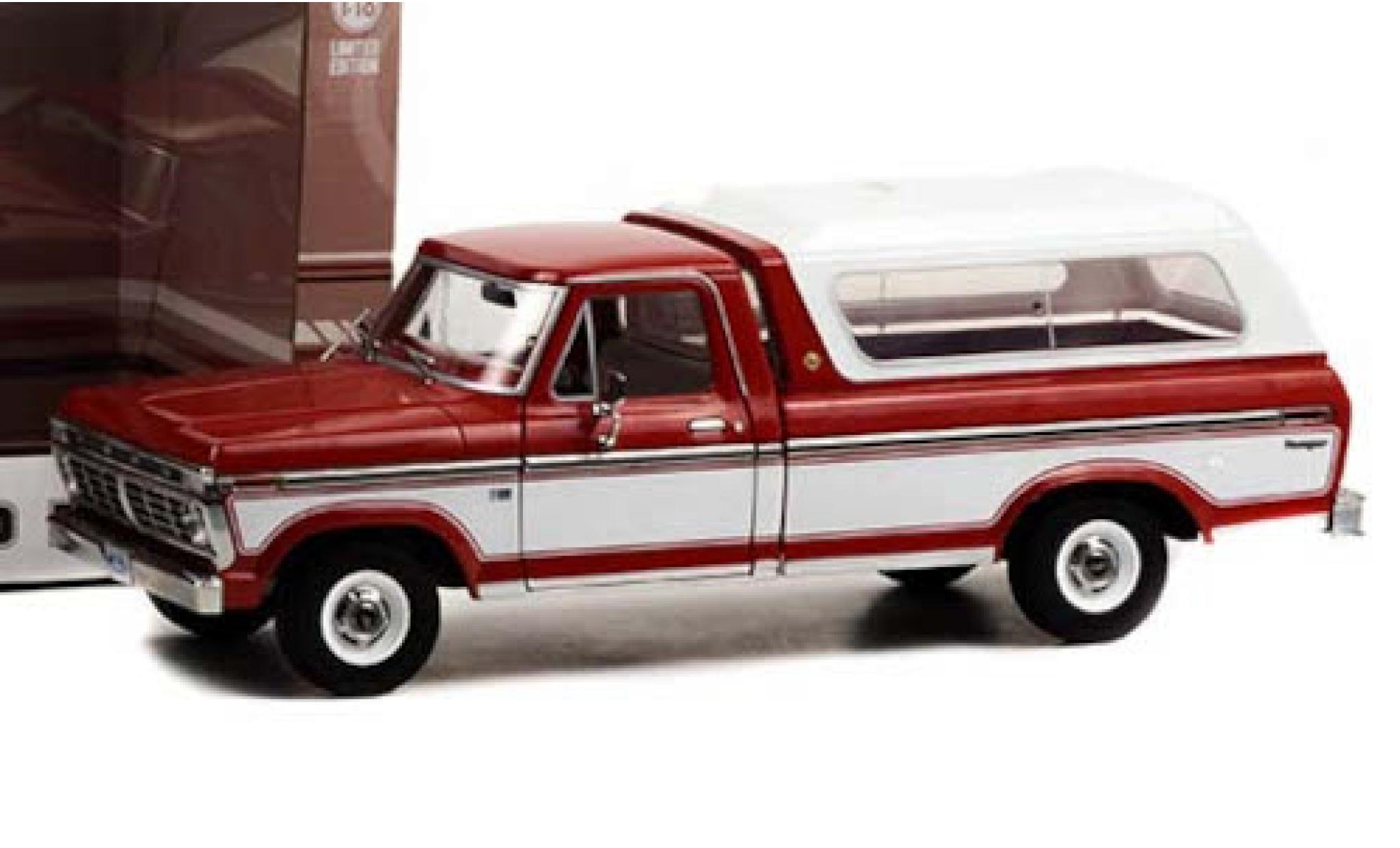 Ford F-1 1/18 Greenlight 00 Pick Up rosso/bianco 1975 mit abnehmbarem HardTop modellino in miniatura
