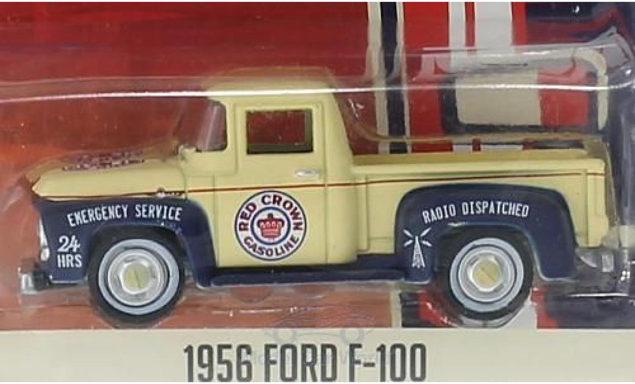 Ford F-1 1/64 Greenlight 00 Red Crown Gasoline 1956 Running On Empty Series 1 ohne Vitrine modellino in miniatura