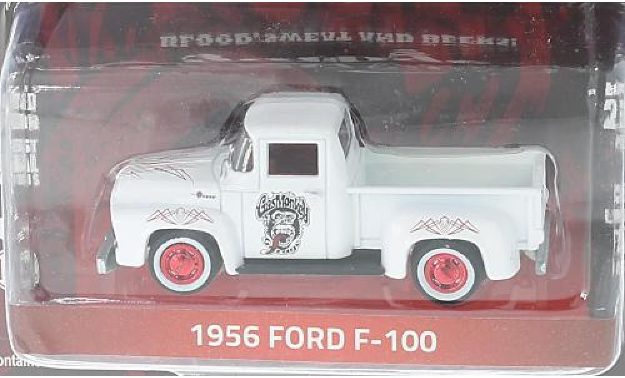 Ford F-1 1/64 Greenlight 00 bianco/rosso Gas Monkey Garage 1956 modellino in miniatura
