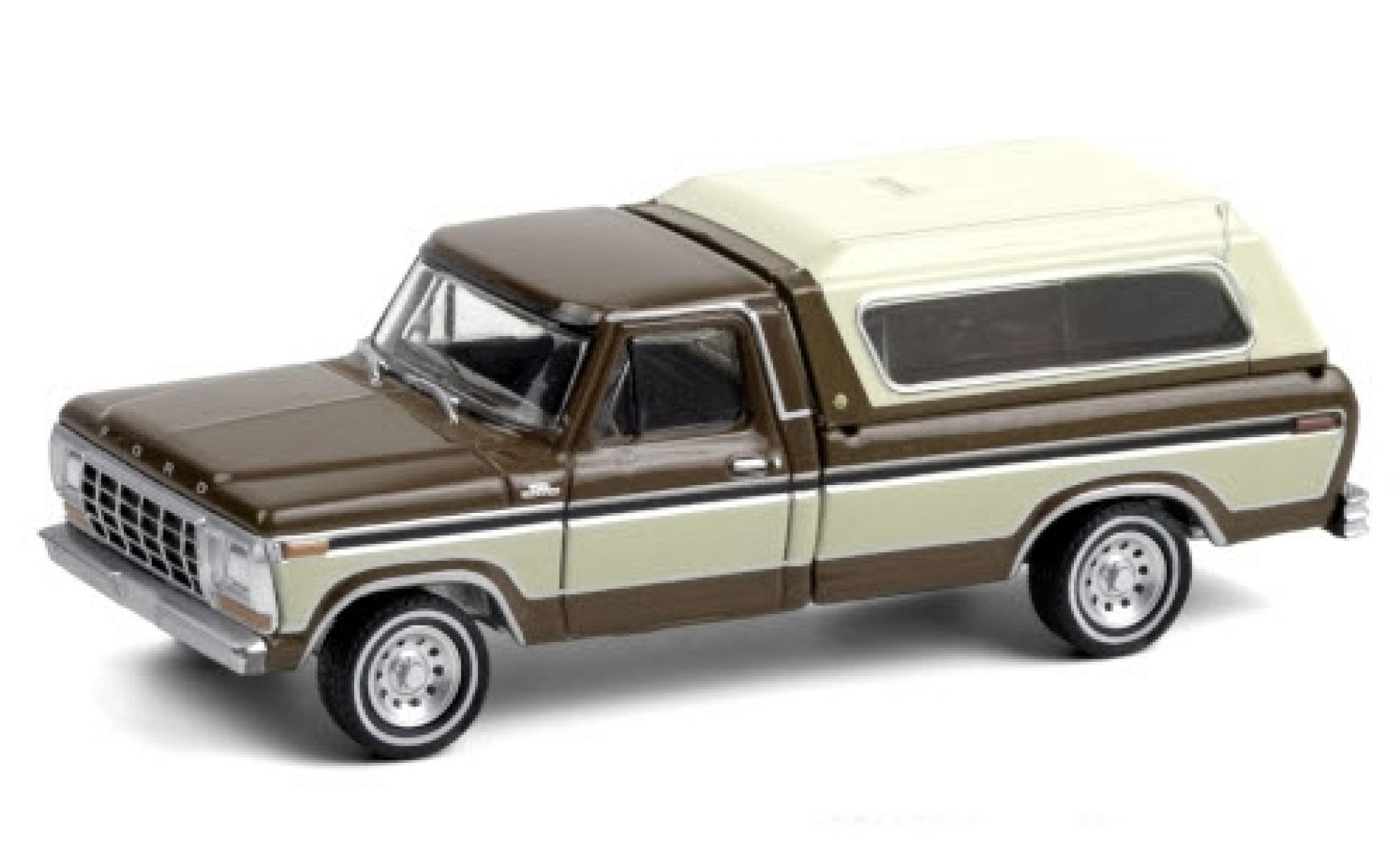 Ford F-1 1/64 Greenlight 50 metallico marroneee/beige 1979 modellino in miniatura