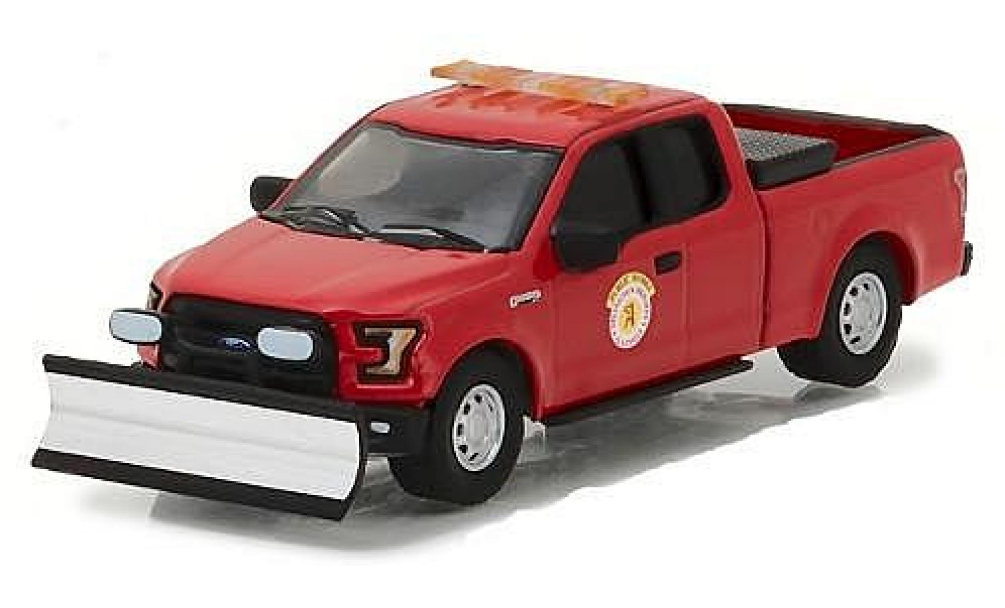 Ford F-1 1/64 Greenlight 50 rosso Public Works Arlington Heights avec Chasse-neige modellino in miniatura