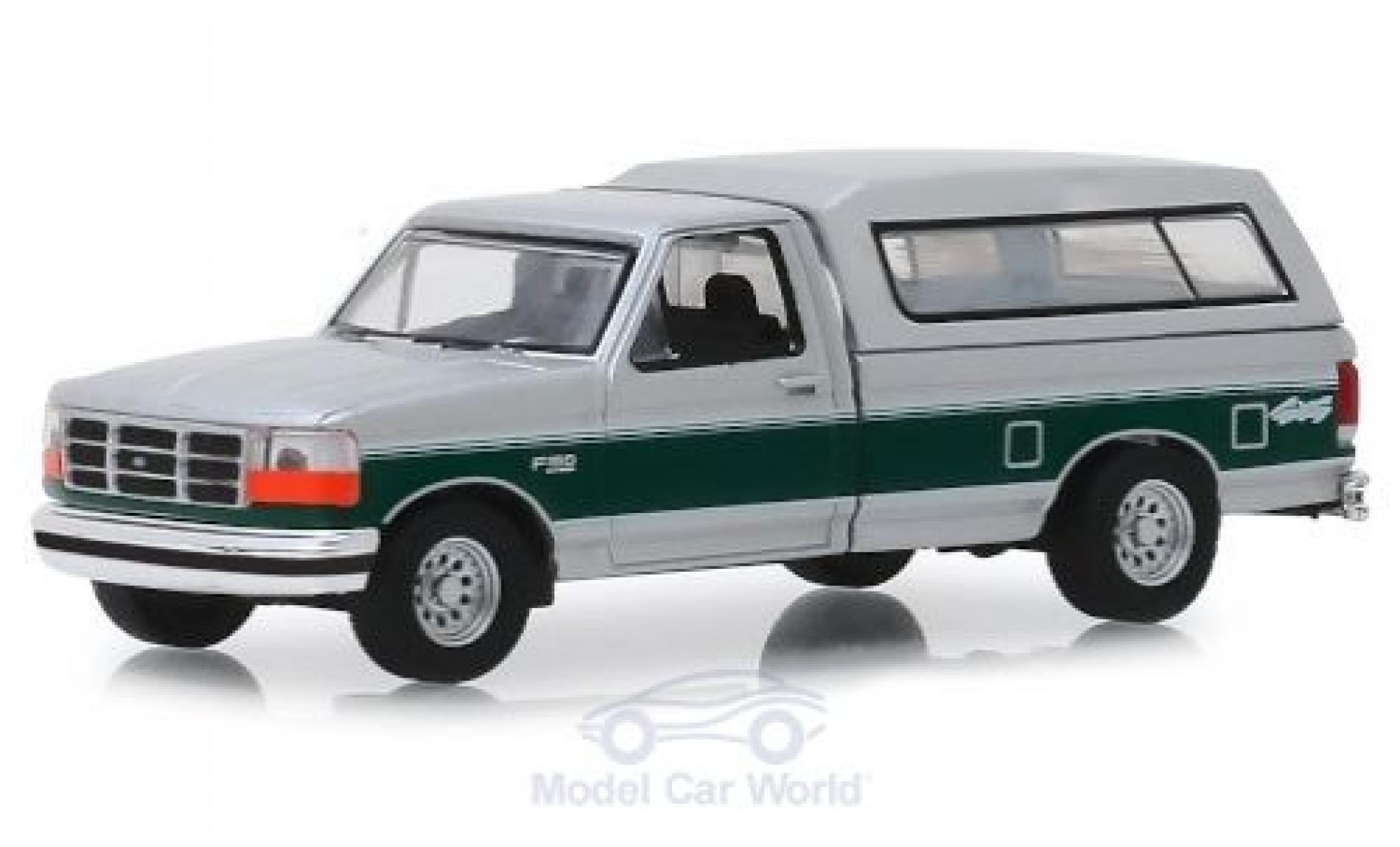 Ford F-1 1/64 Greenlight 50 XLT grigio/verde 1996 modellino in miniatura