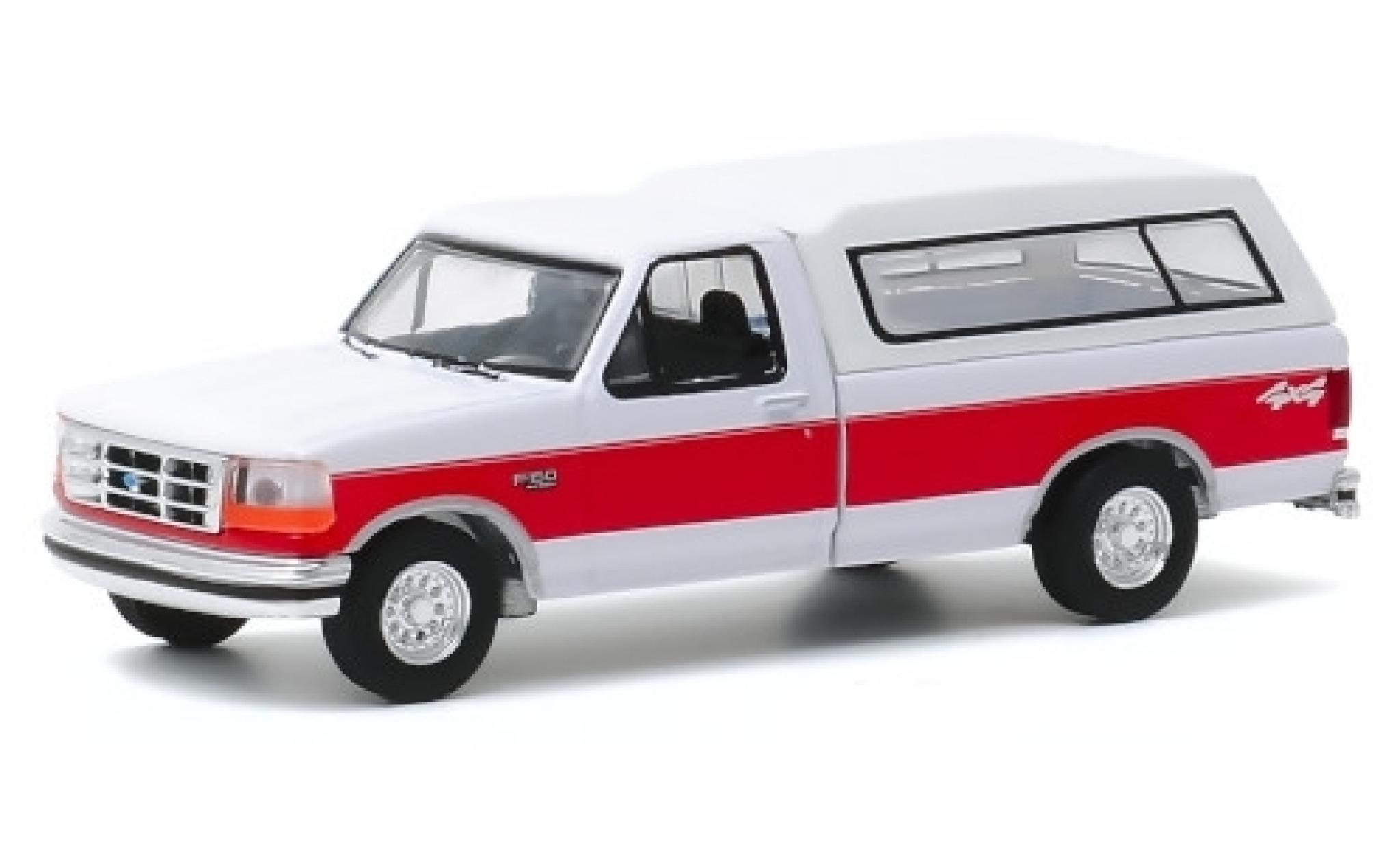 Ford F-1 1/64 Greenlight 50 XLT bianco/rosso 1994 modellino in miniatura