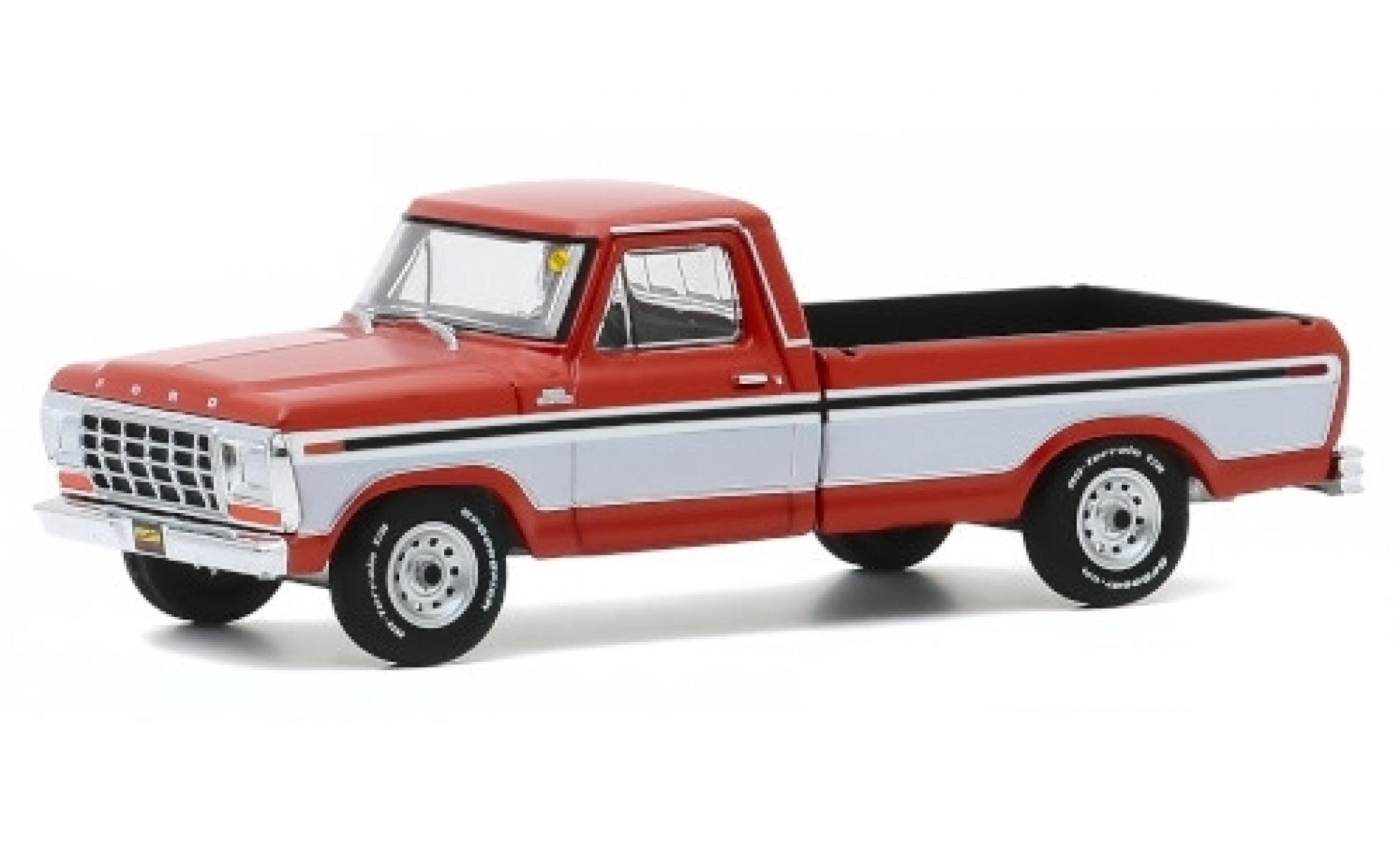 Ford F-250 1/64 Greenlight Custom metallico marroneee/bianco 1978 modellino in miniatura