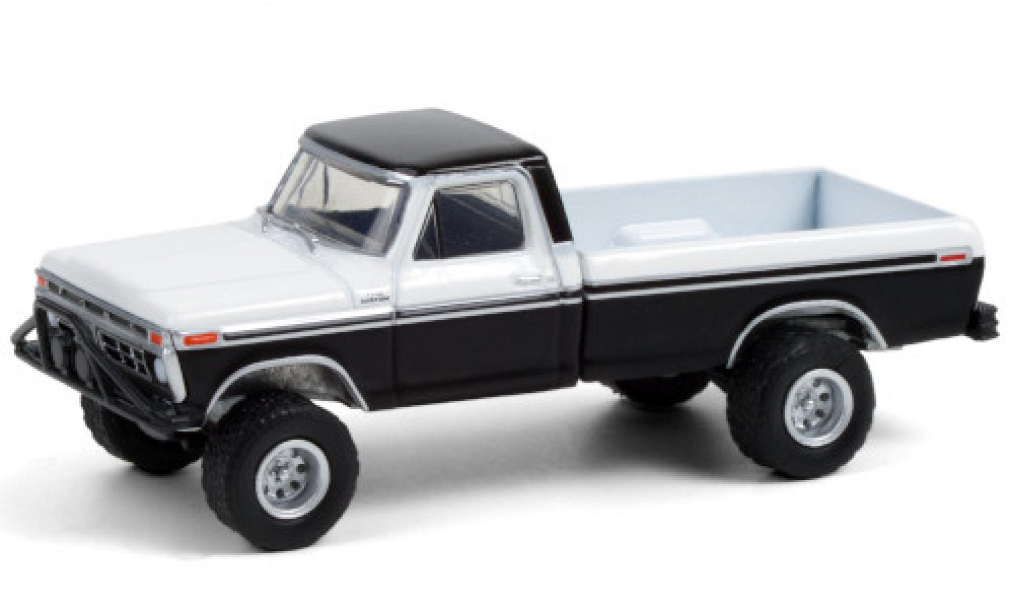 Ford F-250 1/64 Greenlight Custom nero/bianco 1976 modellino in miniatura