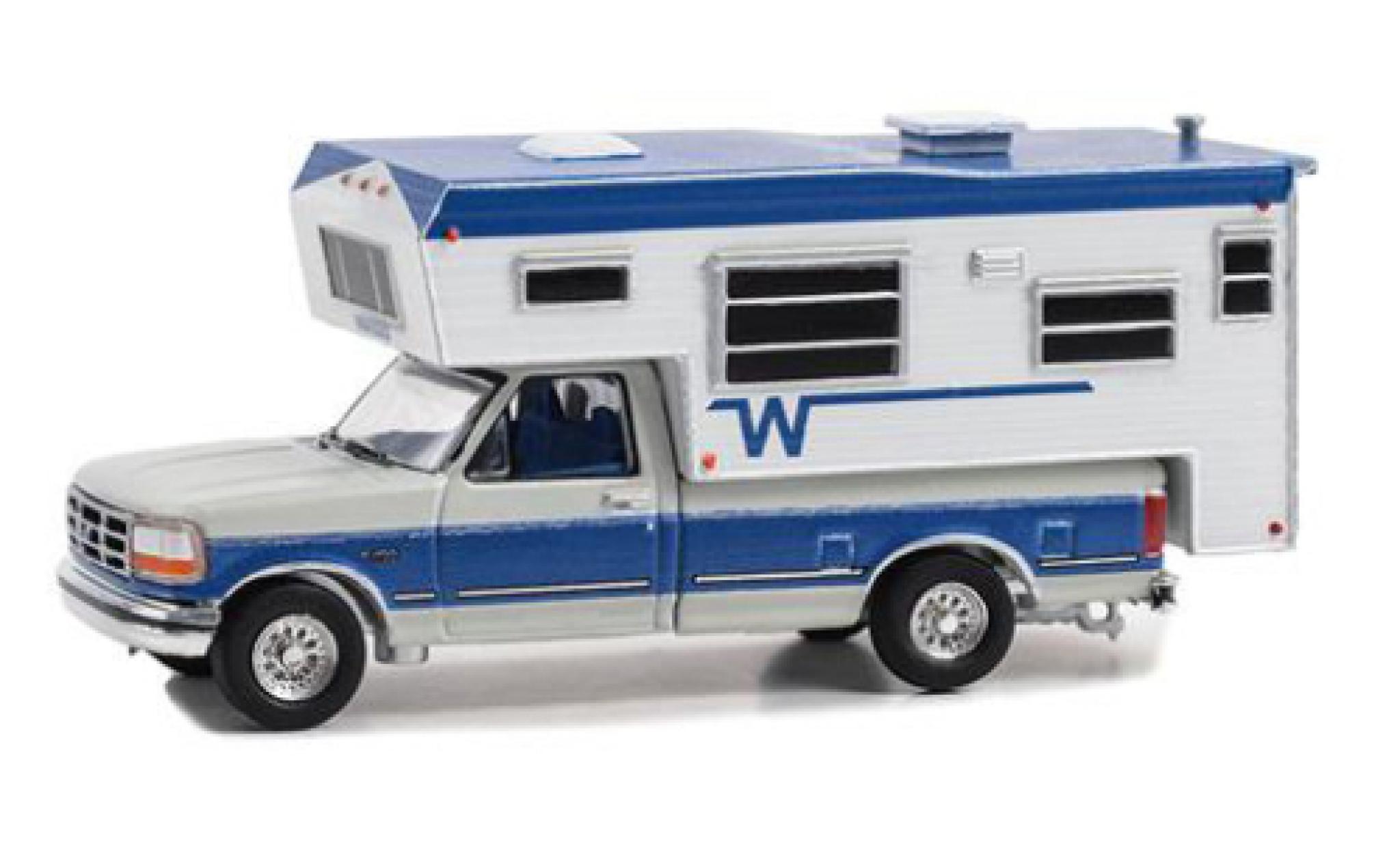 Ford F-250 1/64 Greenlight grau/blau 1992 1:64 modellino in miniatura