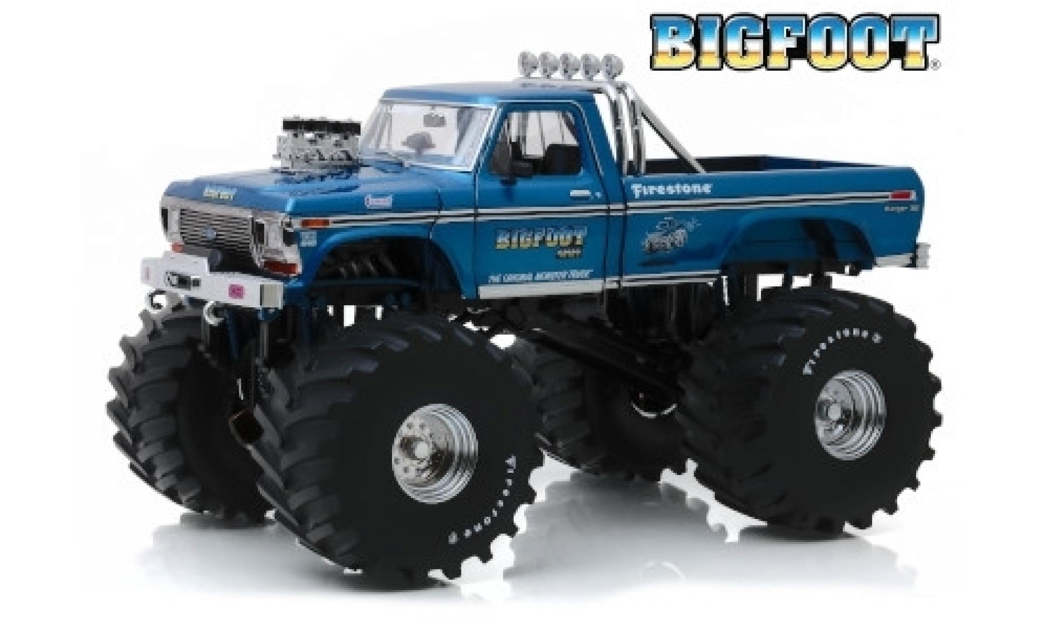 Ford F-250 1/18 Greenlight Monster Truck Bigfoot 1974 avec 66 Zoll-Bereifung modellino in miniatura