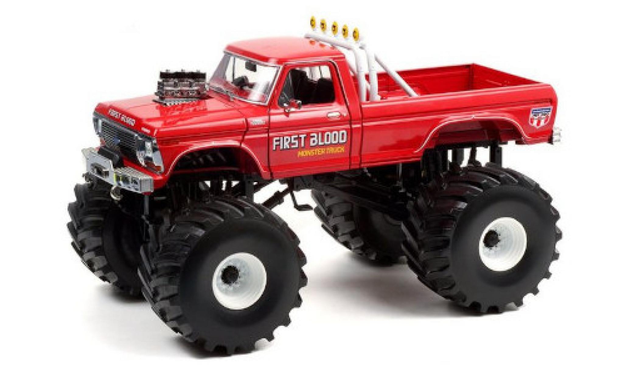 Ford F-250 1/18 Greenlight Monster Truck First Blood 1978 mit 66 Zoll Bereifung modellino in miniatura