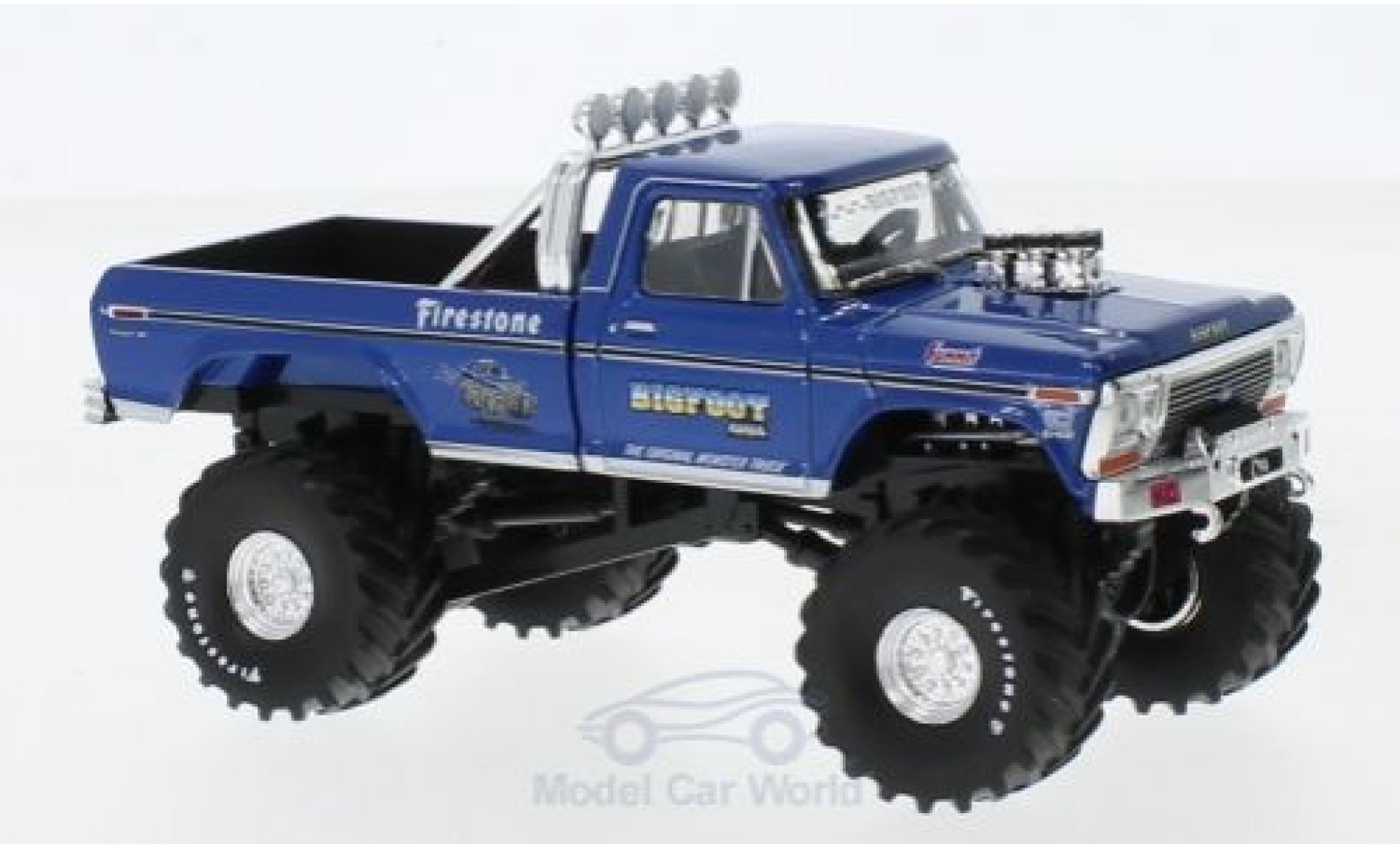 Ford F-250 1/43 Greenlight Monster Truck metallico blu Bigfoot 1974 modellino in miniatura