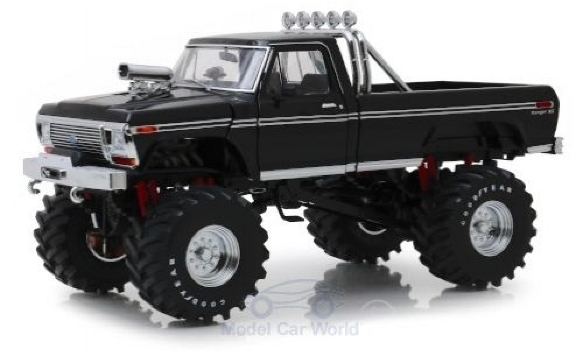 Ford F-250 1/18 Greenlight Monster Truck nero 1979 mit 48 Zoll-Bereifung modellino in miniatura