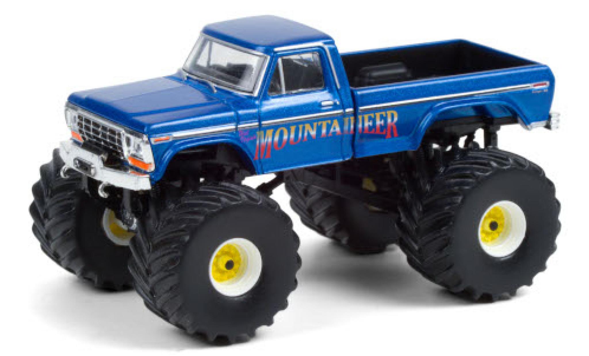 Ford F-250 1/64 Greenlight Monster Truck West Virginia Mountaineer 1979 modellino in miniatura