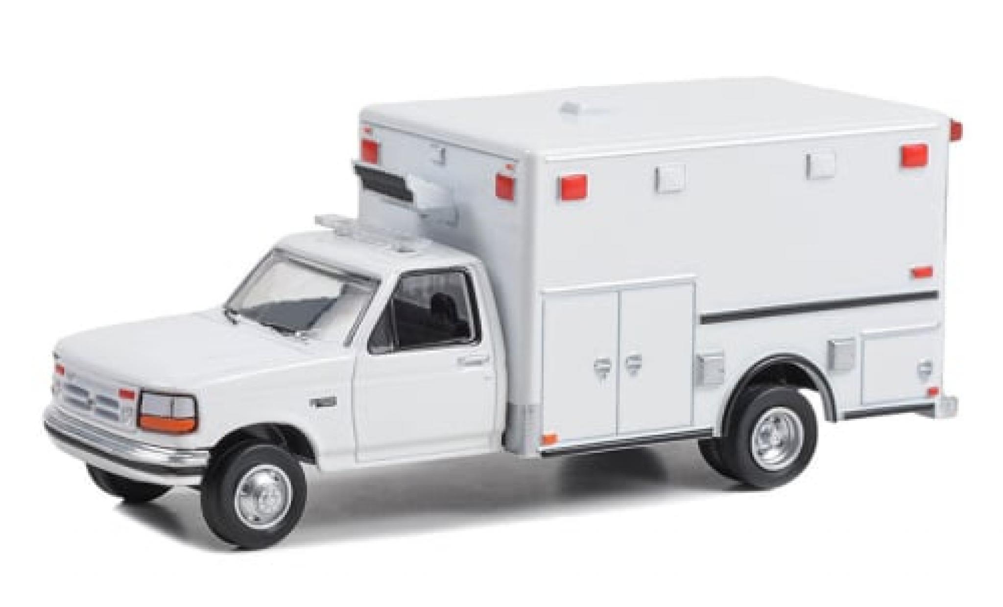 Ford F-350 1/64 Greenlight Ambulance weiss 1992 1:64 modellino in miniatura