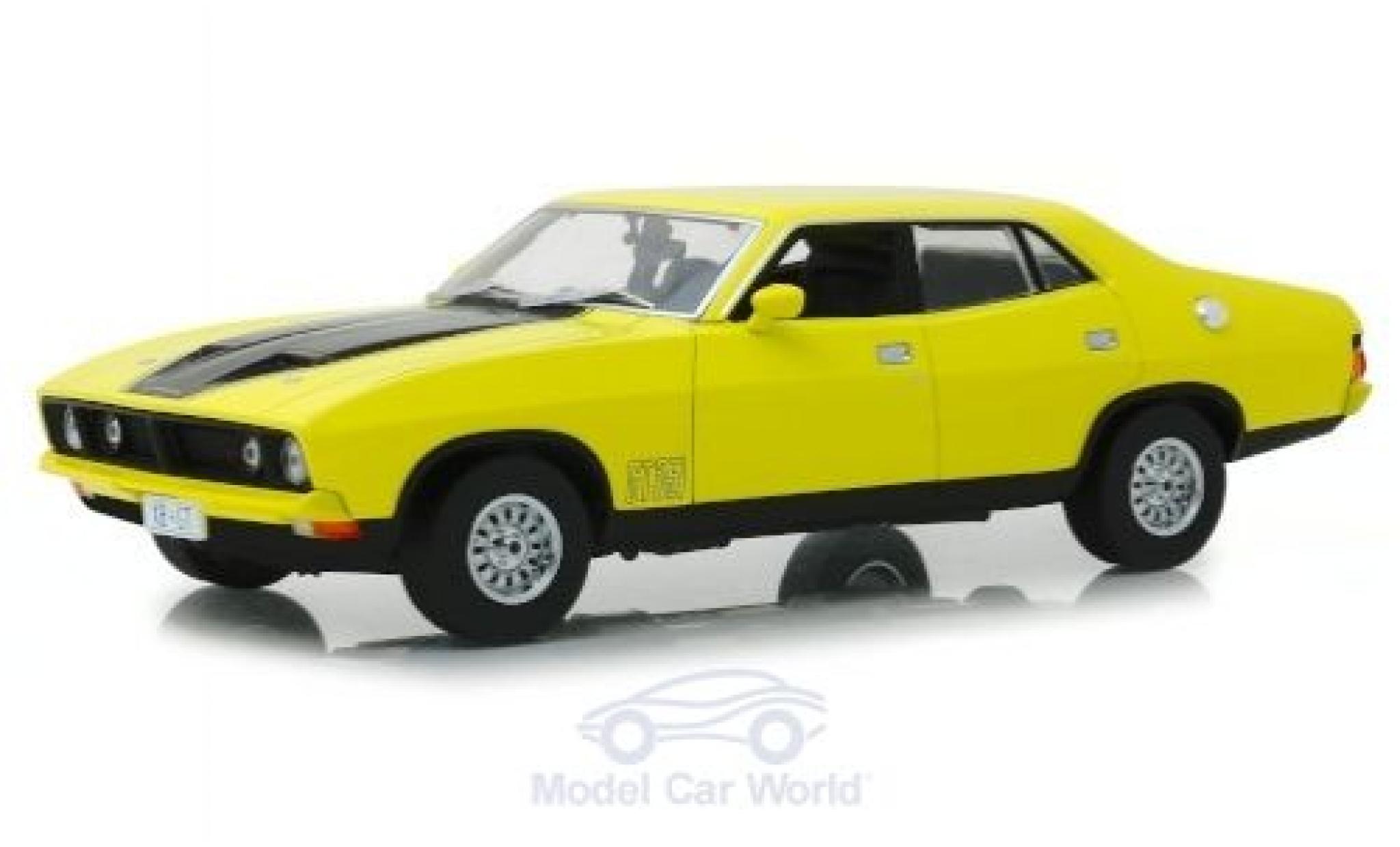 Ford Falcon 1/18 Greenlight XB GT351 giallo/nero RHD 1974 modellino in miniatura