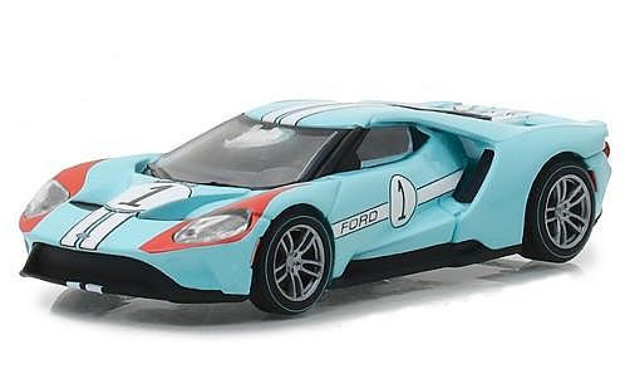 Ford GT 1/64 Greenlight blu 2017 1966 #1 40 Mk II Tribute modellino in miniatura