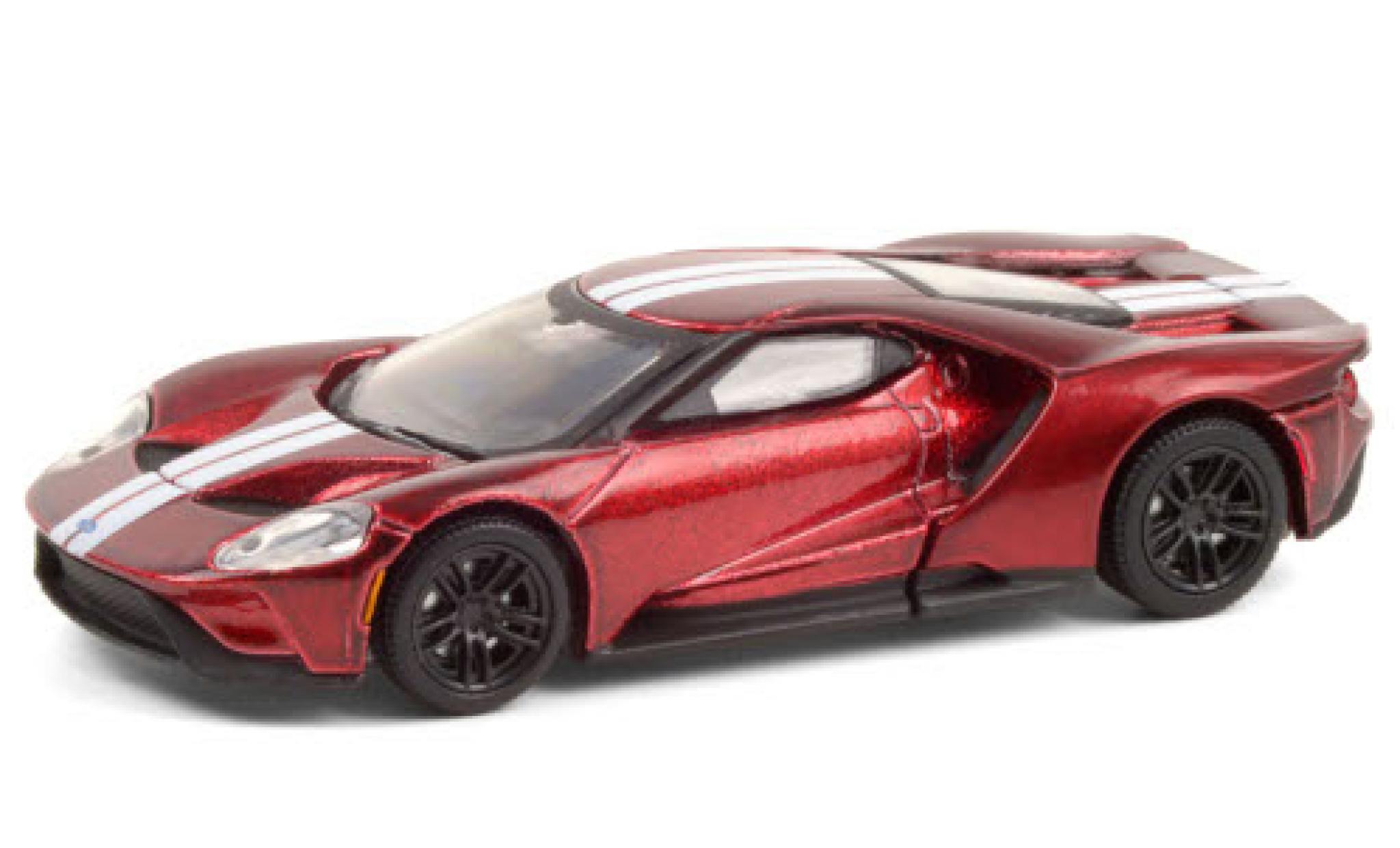 Ford GT 1/64 Greenlight metallico rosso/bianco 2017 modellino in miniatura