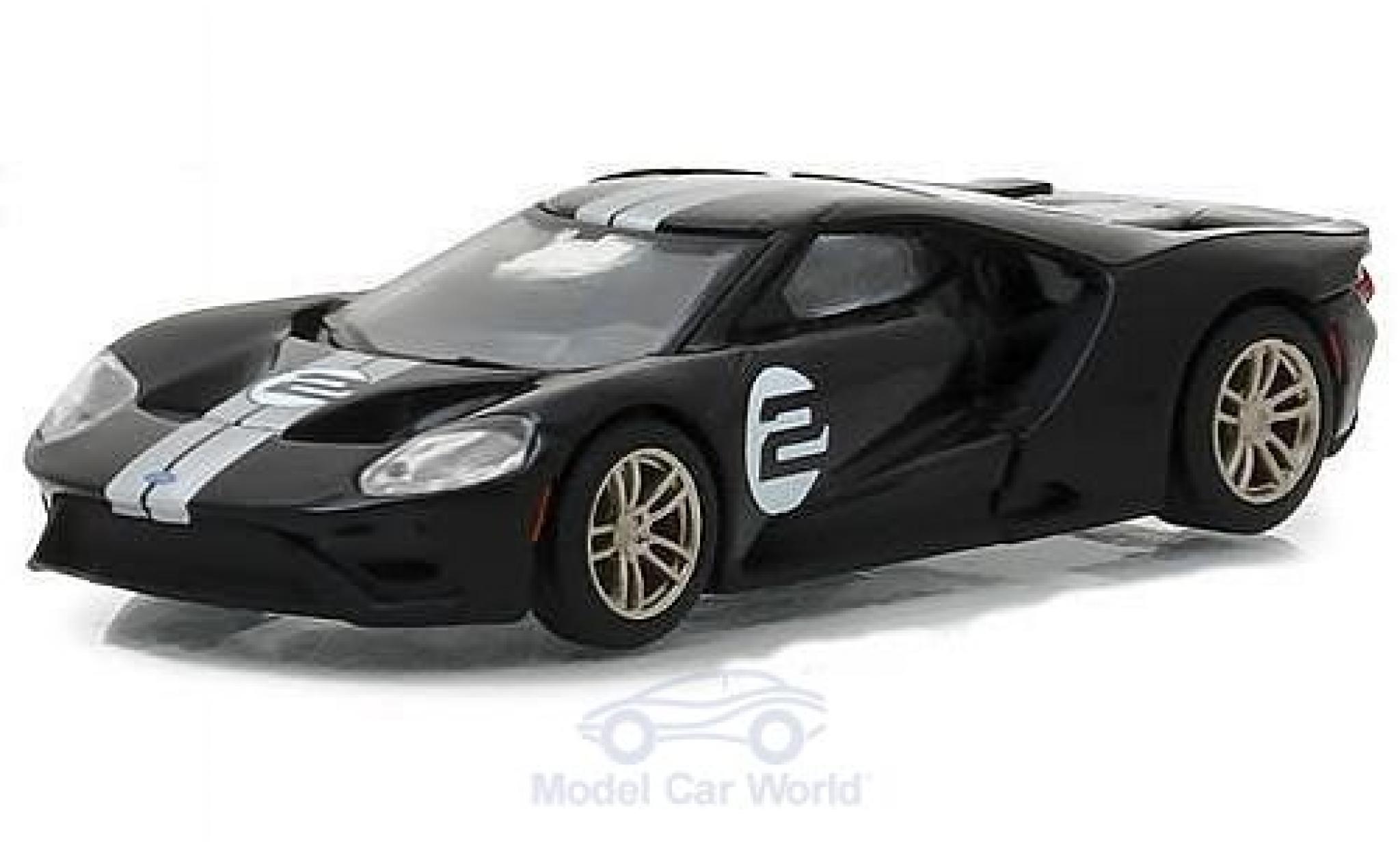 Ford GT 1/64 Greenlight nero 2017 1966 #2 40 Mk II Tribute modellino in miniatura