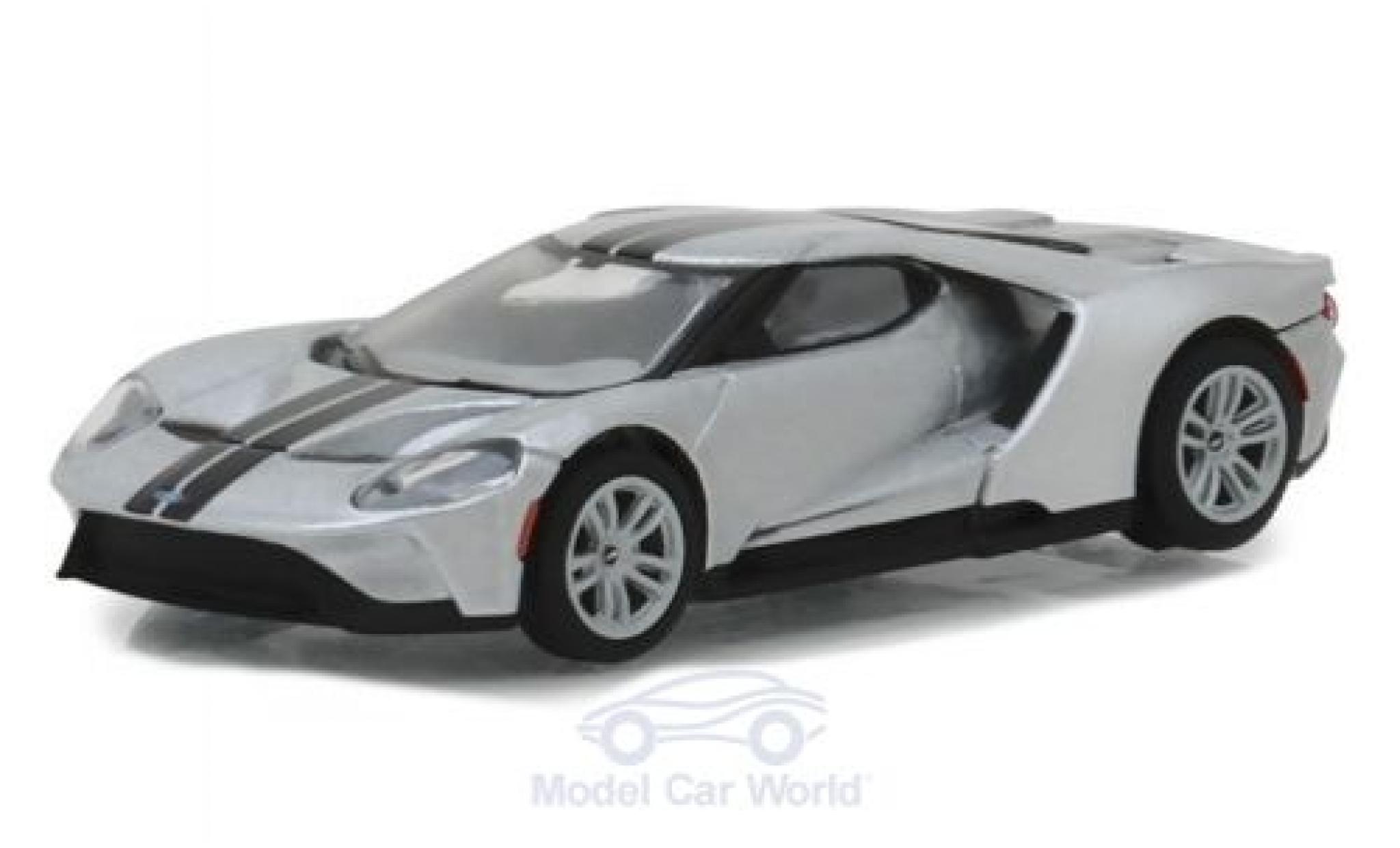 Ford GT 1/64 Greenlight grigio/nero 2017 modellino in miniatura