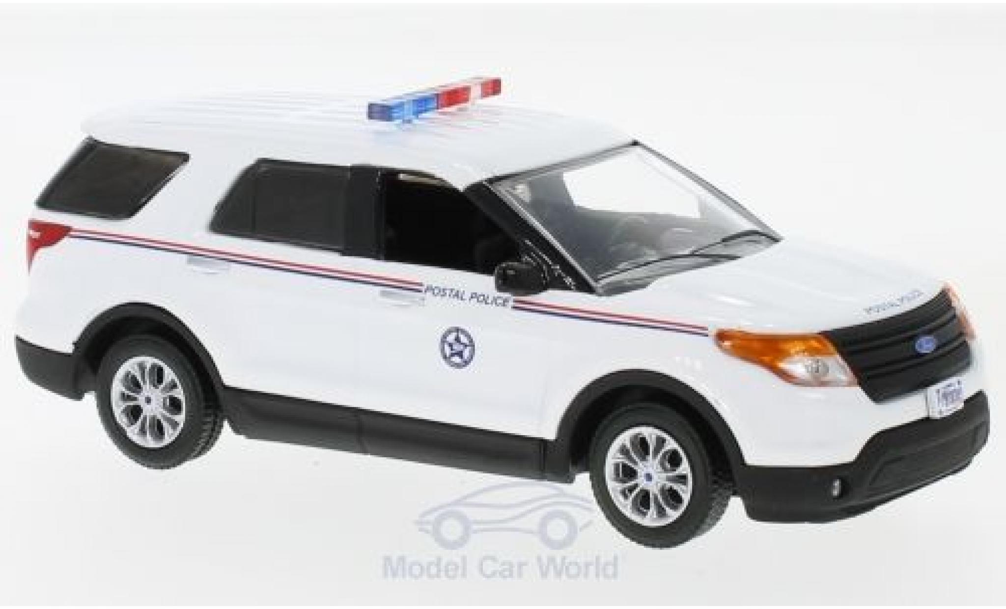 Ford Interceptor 1/43 Greenlight Utility USPS Postal Police bianco 2014 modellino in miniatura