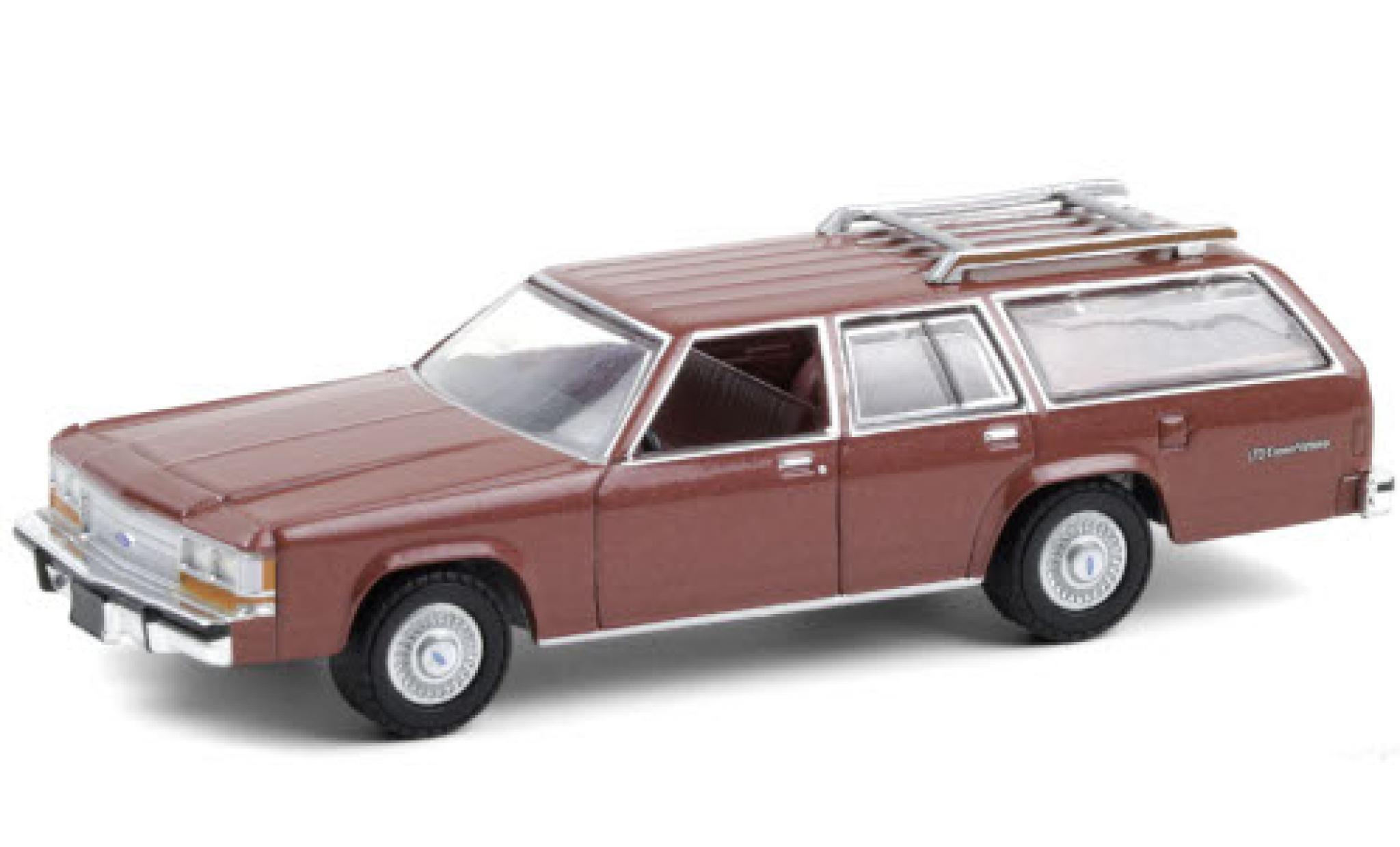 Ford LTD 1/64 Greenlight Crown Victoria Wagon metallico rosso 1989 modellino in miniatura