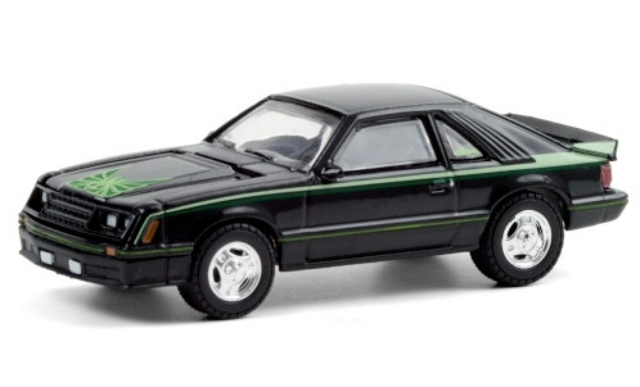 Ford Mustang 1/64 Greenlight Cobra nero/Dekor 1980 modellino in miniatura