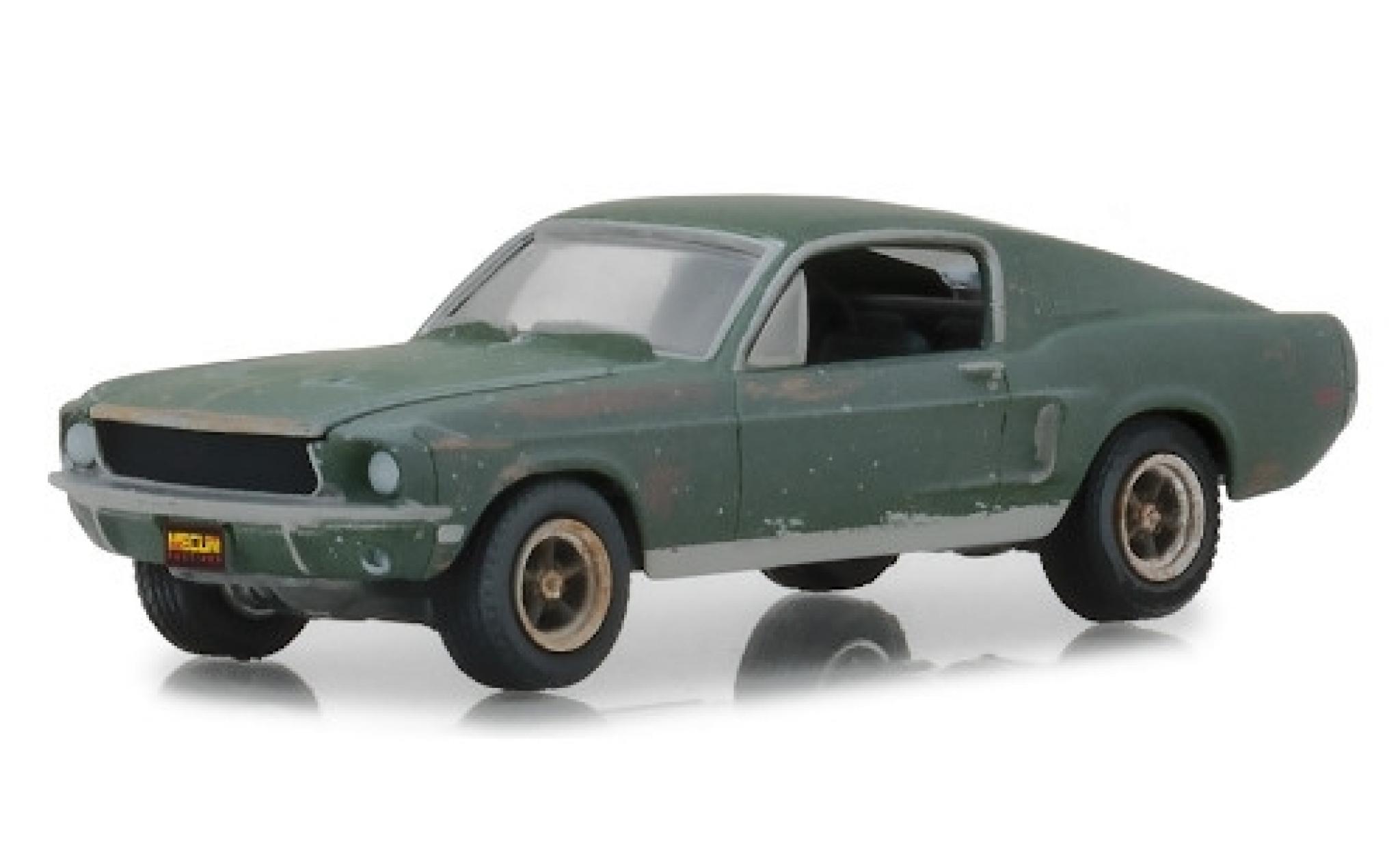 Ford Mustang 1/64 Greenlight GT Fastback Bullitt 1968 unrestauriert mit Stickern modellino in miniatura