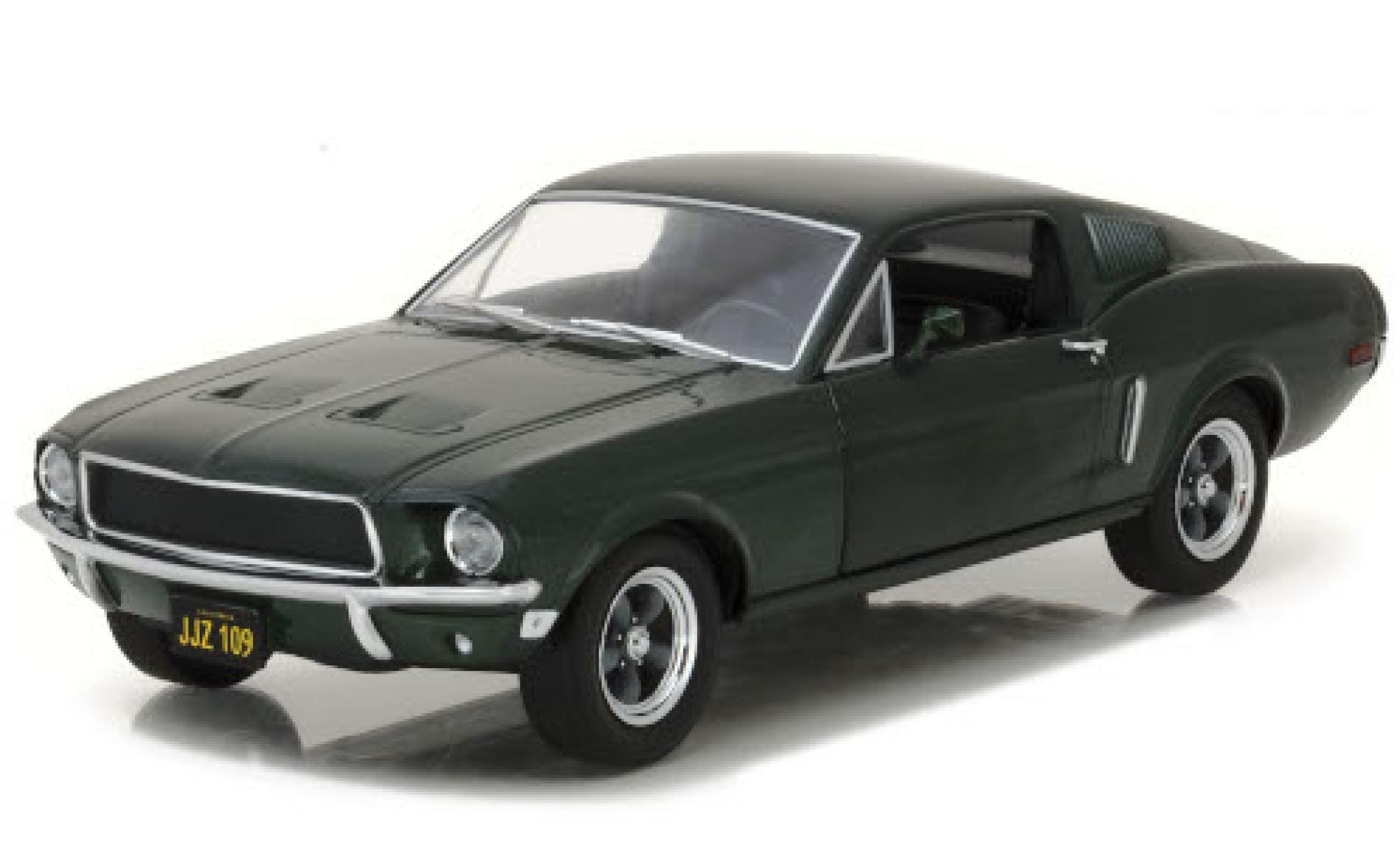 Ford Mustang 1/24 Greenlight GT Fastback metallico verde 1968 modellino in miniatura