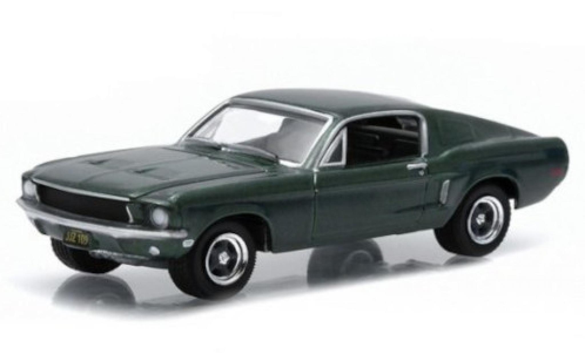 Ford Mustang 1/64 Greenlight GT metallico verde Adif (E) 1968 modellino in miniatura
