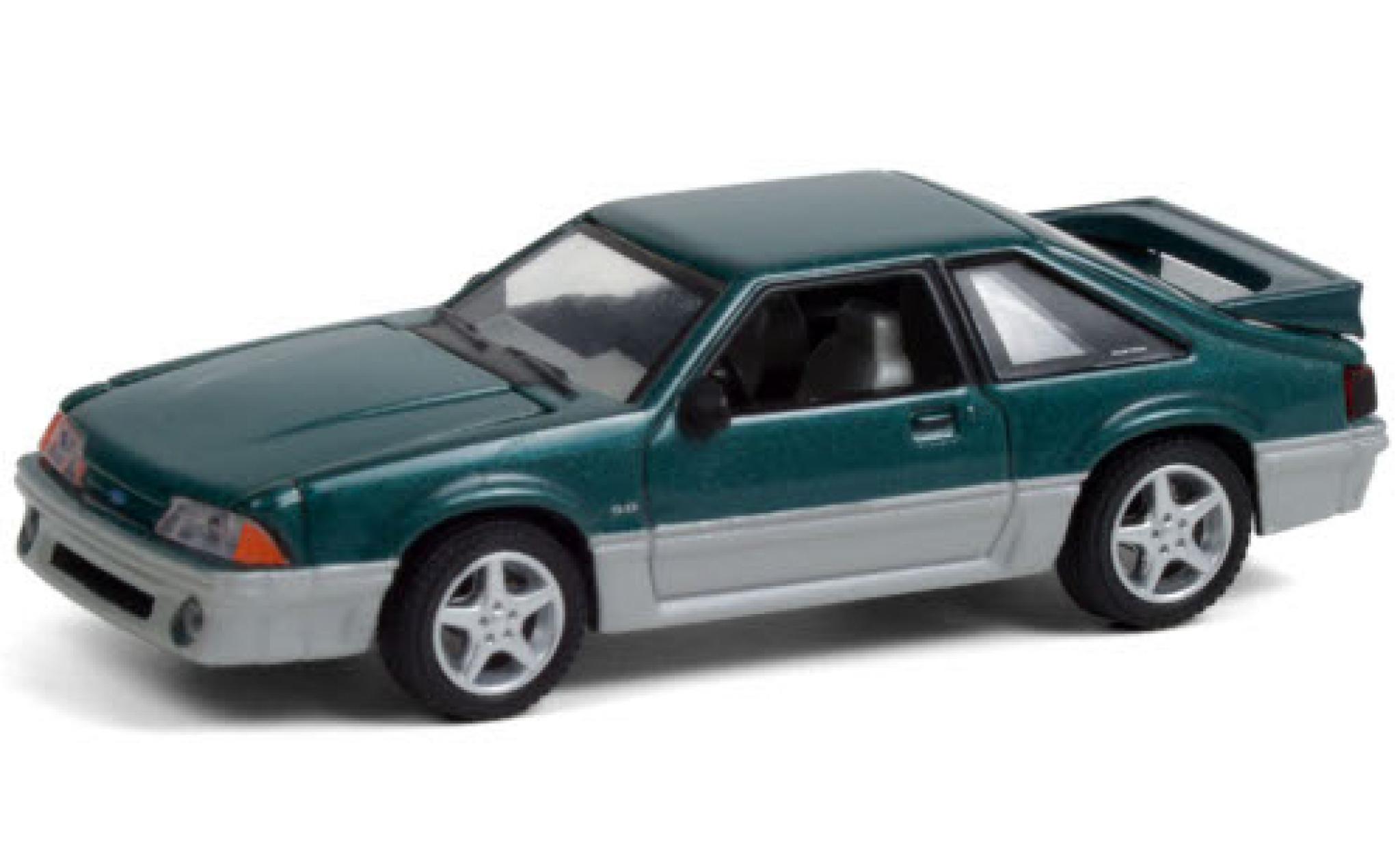 Ford Mustang 1/64 Greenlight GT metallico verde/grigio 1991 Home Improvement modellino in miniatura