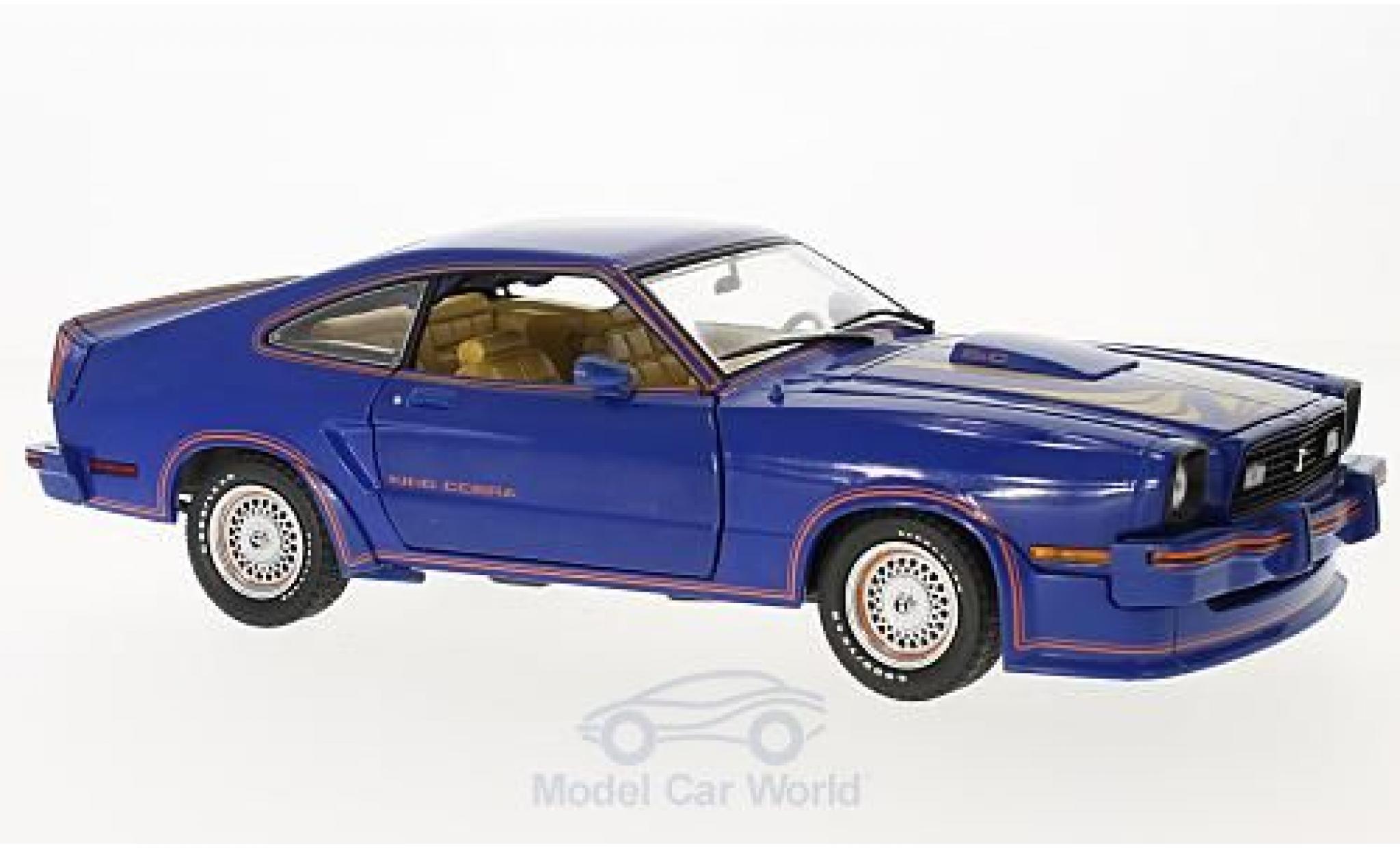 Ford Mustang 1/18 Greenlight II blu Film King Cobra 1978 modellino in miniatura