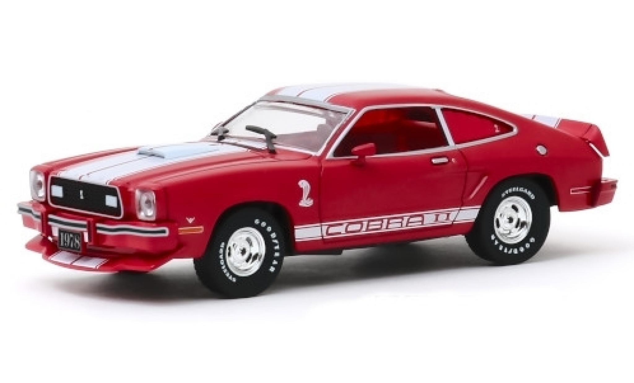 Ford Mustang 1/43 Greenlight II Cobra II rosso/bianco 1976 modellino in miniatura
