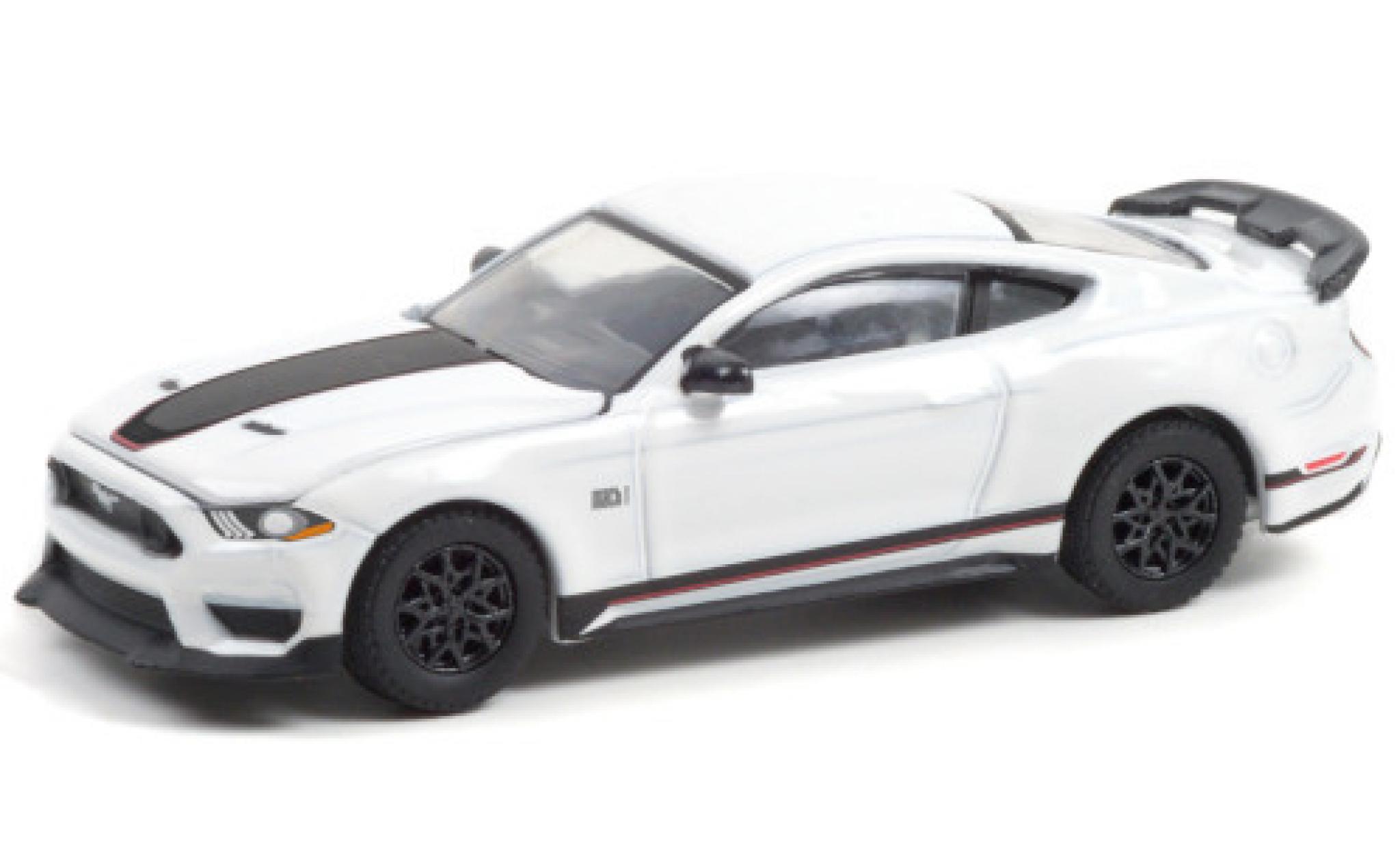Ford Mustang 1/64 Greenlight Mach 1 bianco/Dekor 2021 No.145 modellino in miniatura