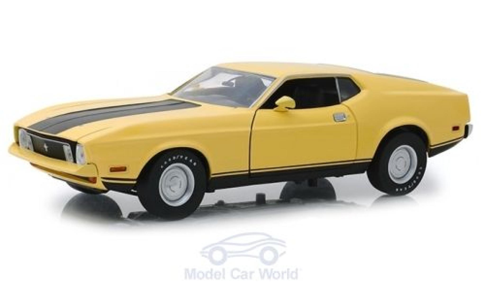 Ford Mustang 1/18 Greenlight Mach1 Eleanor giallo/nero Gone in 60 Seconds 1973 modellino in miniatura