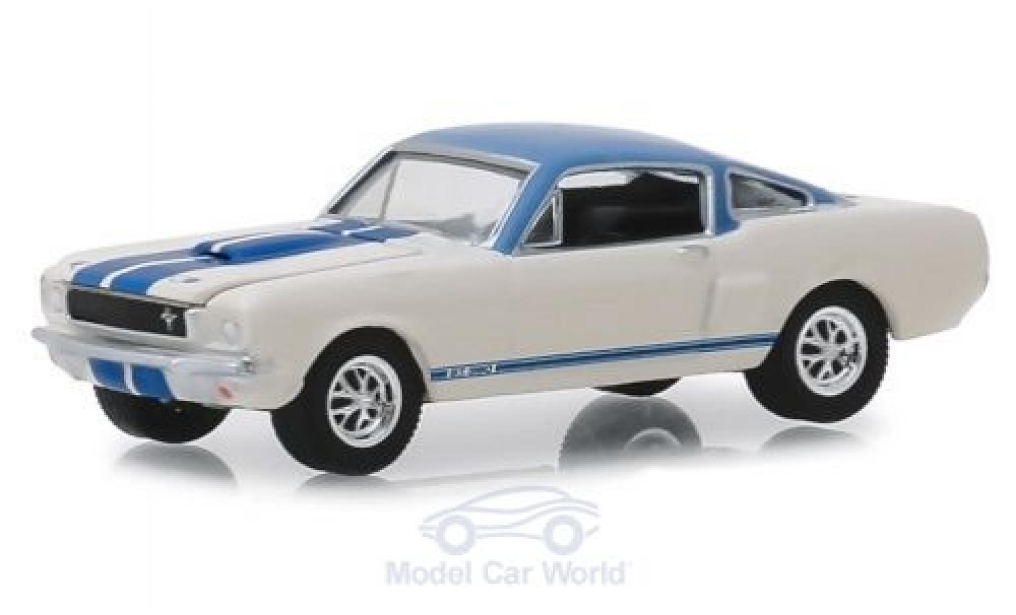 Ford Mustang GT 1/64 Greenlight Shelby GT 350 Prossootype bianco/blu 1966 modellino in miniatura