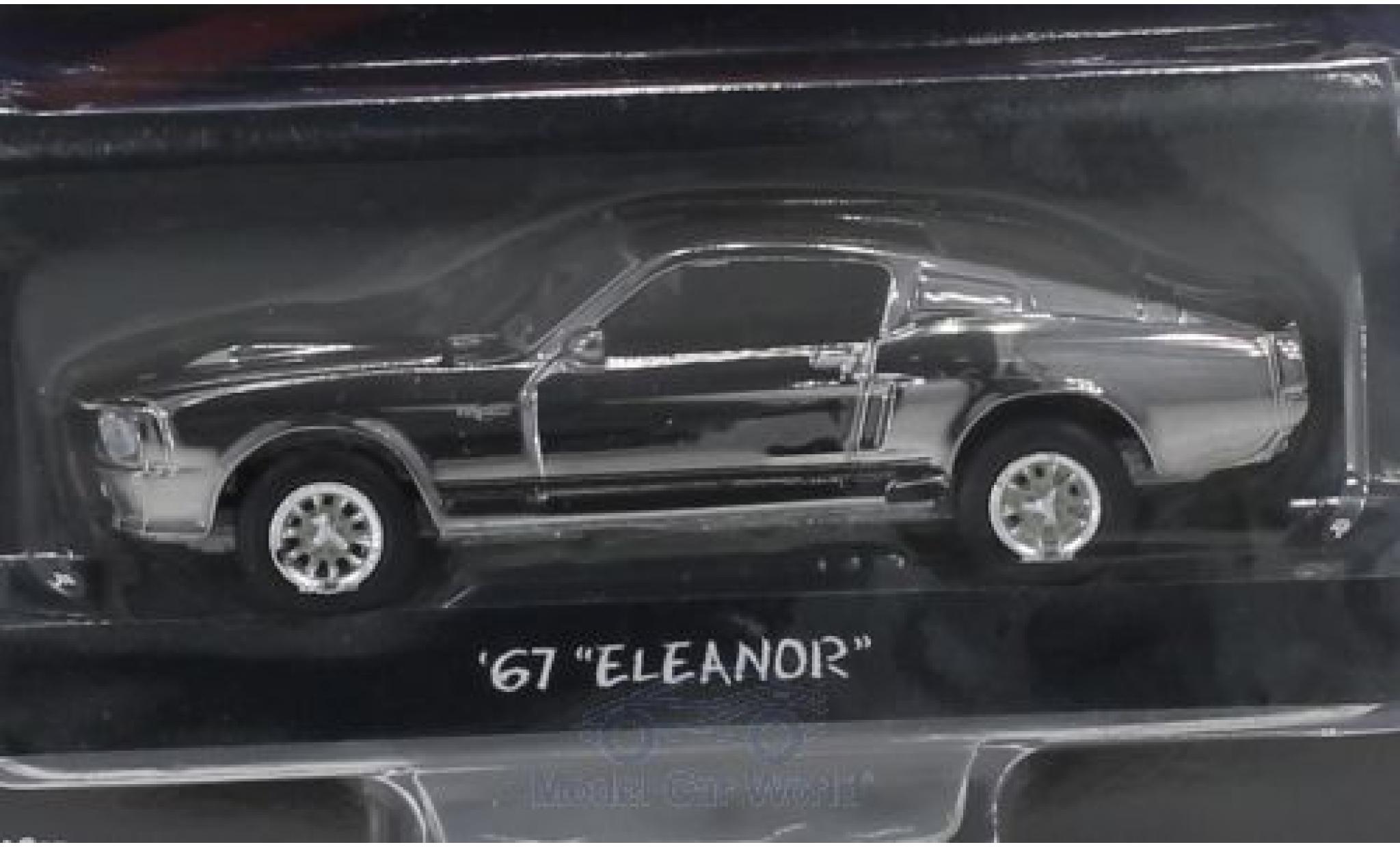 Ford Mustang 1/64 Greenlight Shelby GT500 chrom/nero Gone in 60 Seconds 1967 Eleanor modellino in miniatura