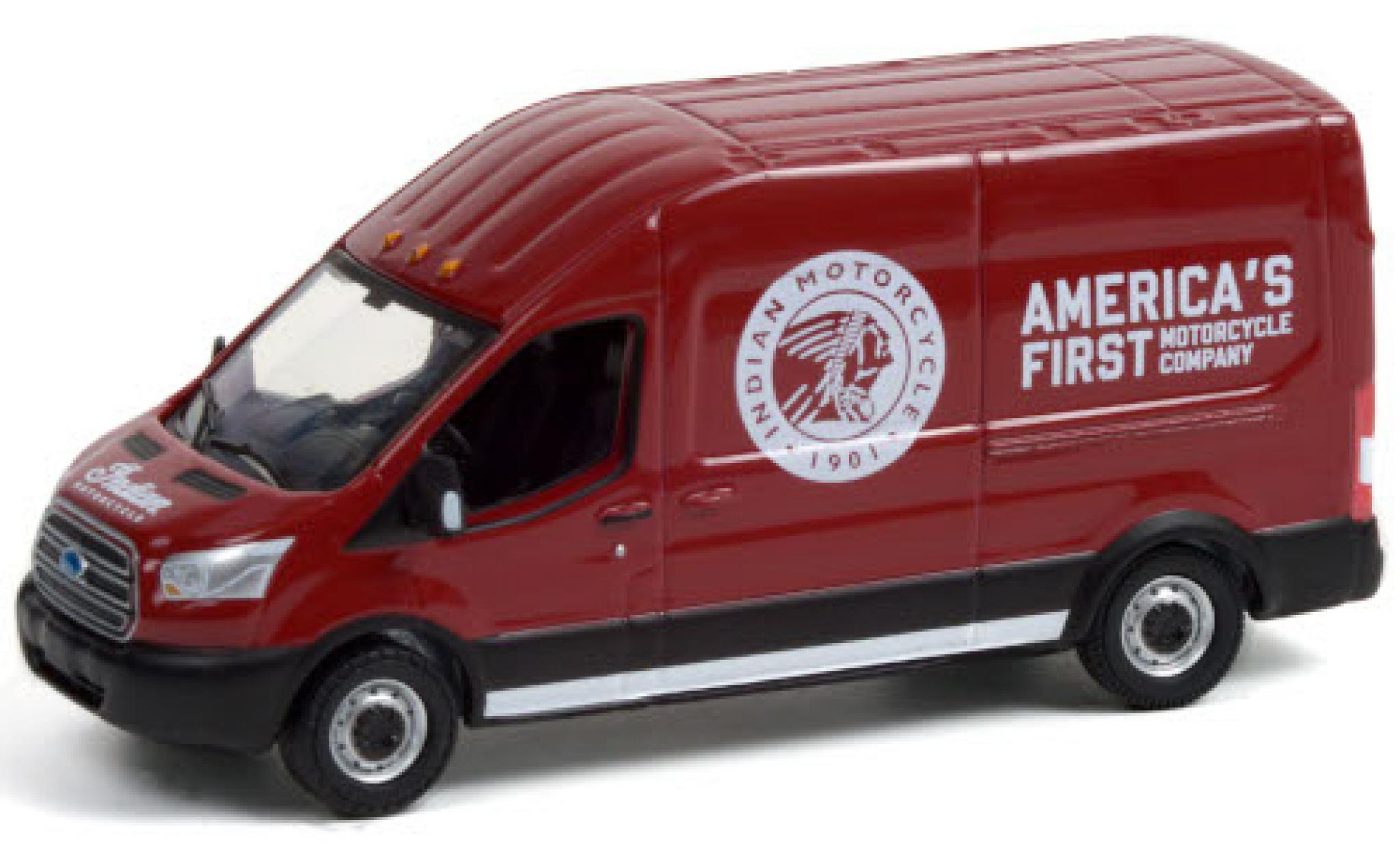 Ford Transit 1/64 Greenlight LWB HD Indian Motorcycle 2015 Sales & Service modellino in miniatura