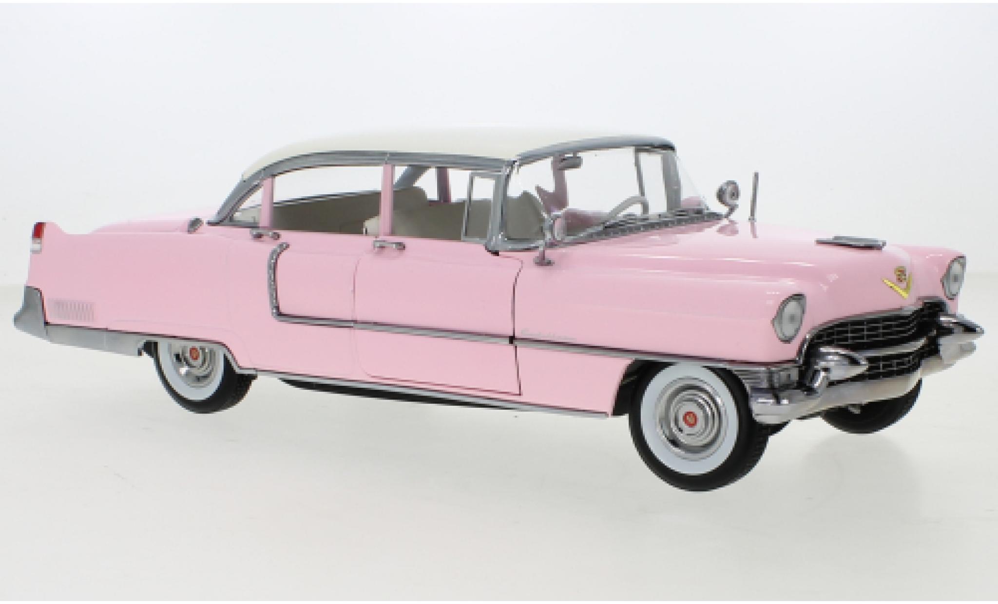 Cadillac Fleetwood 1/18 Greenlight Series 60 rosa/bianco 1955 modellino in miniatura
