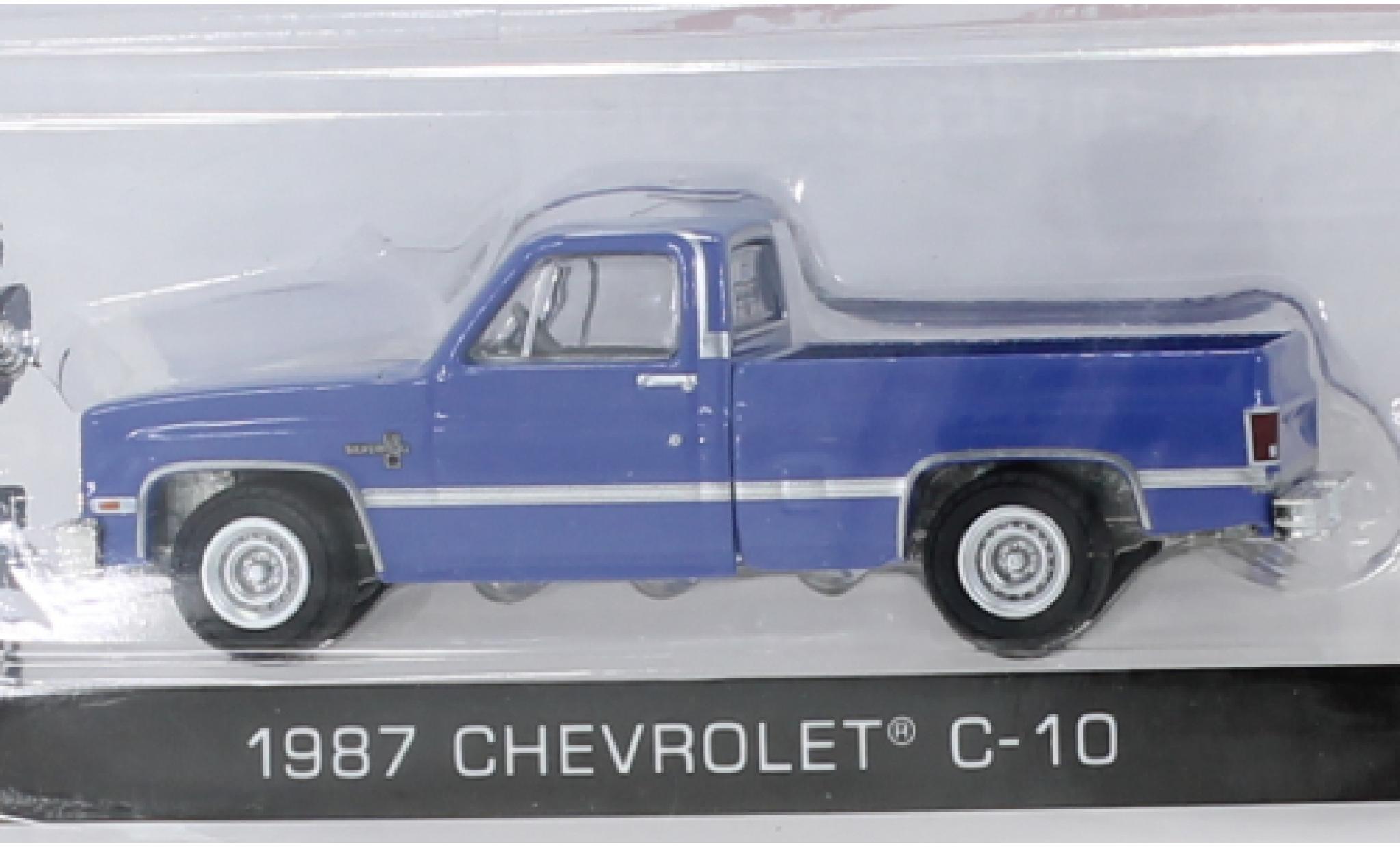Chevrolet C-10 1/64 Greenlight blu 1987 modellino in miniatura