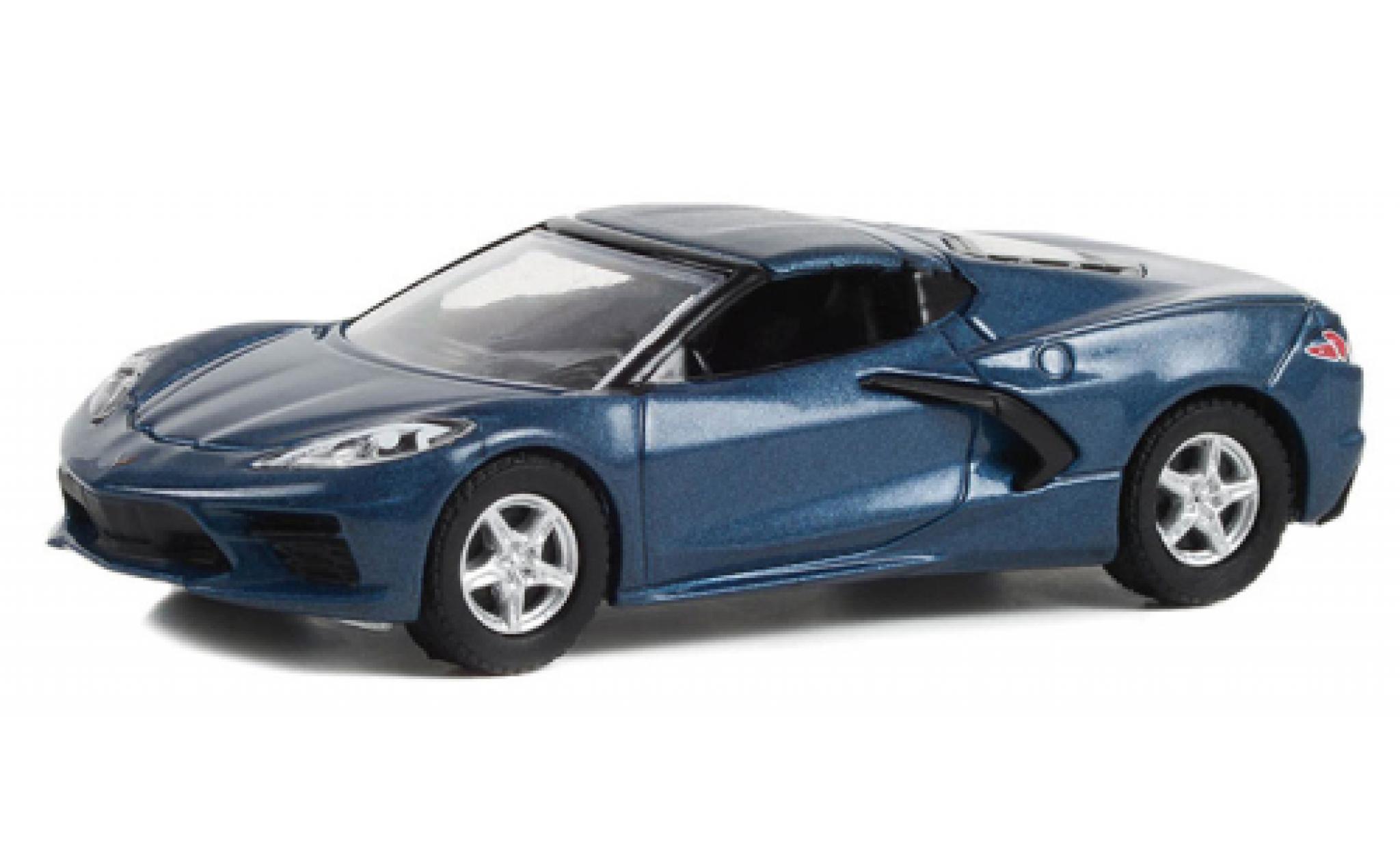 Chevrolet Corvette 1/64 Greenlight (C8) Stingray 1LT metallise blu 2020 modellino in miniatura
