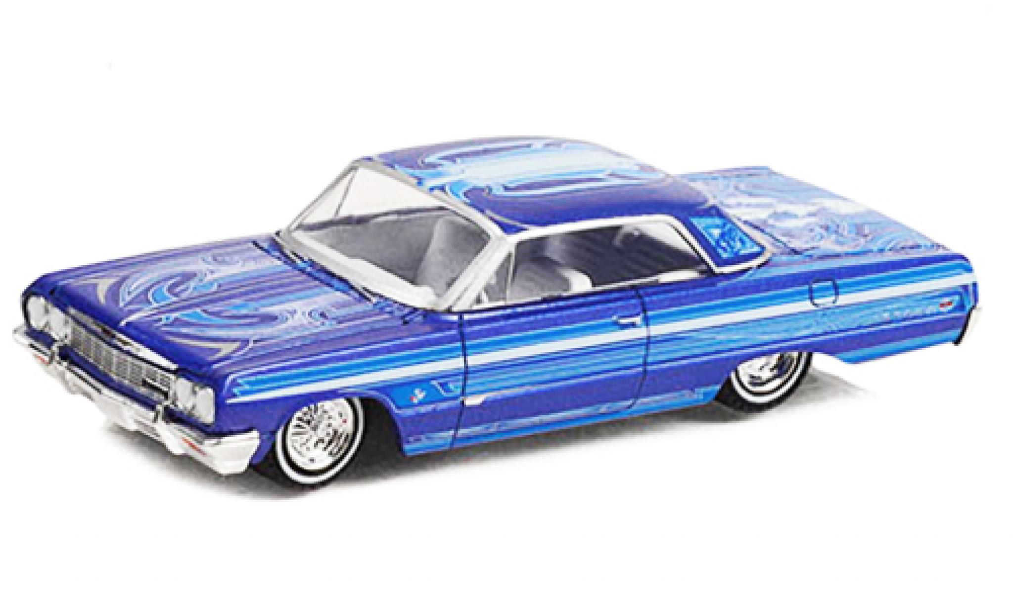 Chevrolet Impala 1/64 Greenlight Lowrider blu 1964 modellino in miniatura