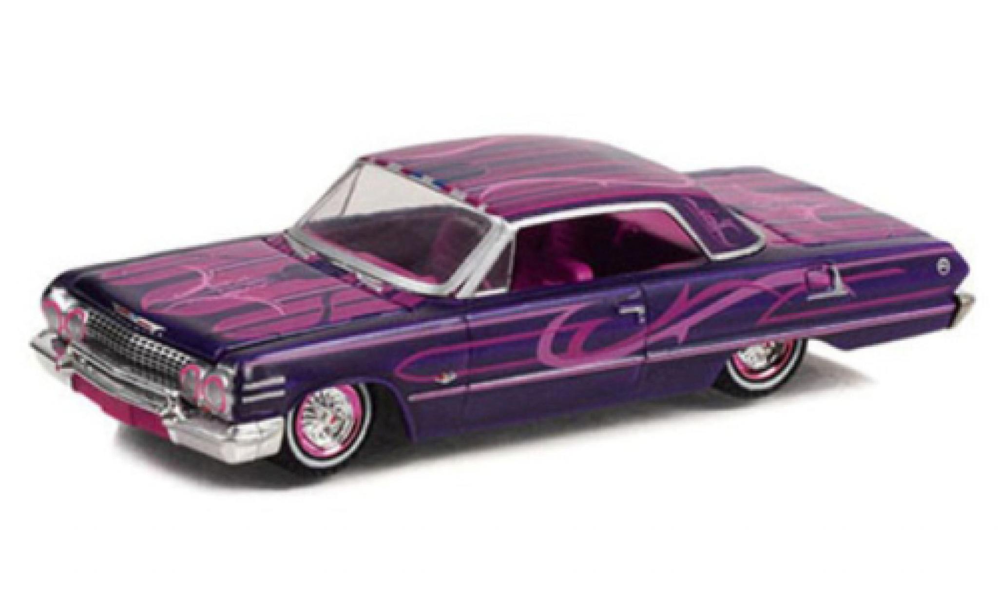 Chevrolet Impala 1/64 Greenlight Lowrider porpora 1963 modellino in miniatura