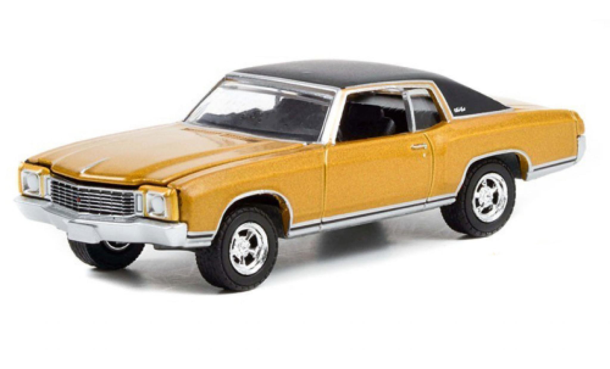 Chevrolet Monte Carlo 1/64 Greenlight gold/nero Counting Cars 1972 modellino in miniatura