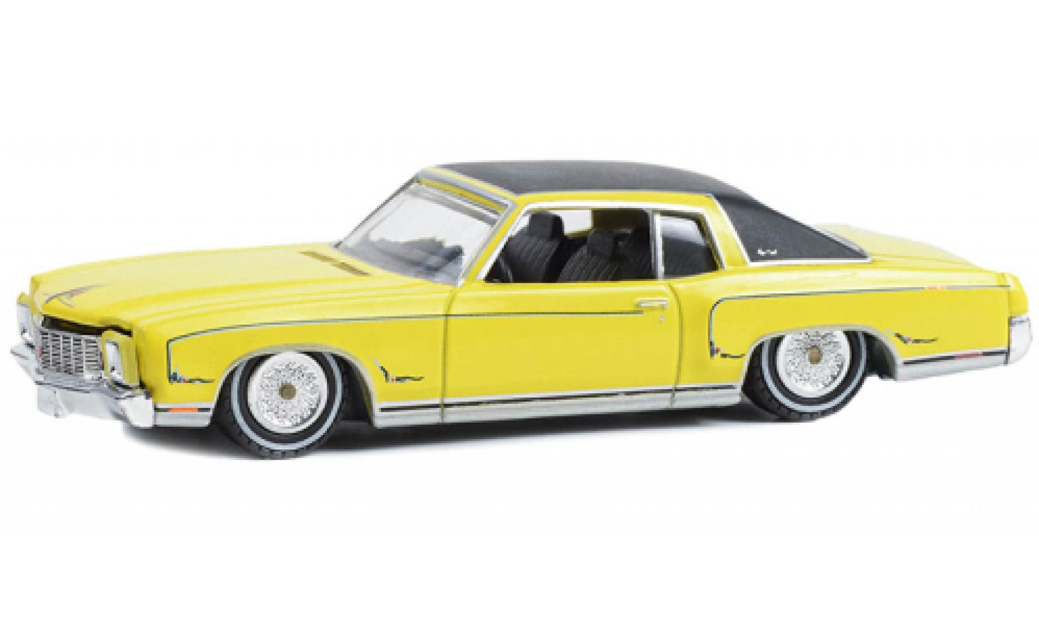 Chevrolet Monte Carlo 1/64 Greenlight giallo/nero 1971 modellino in miniatura